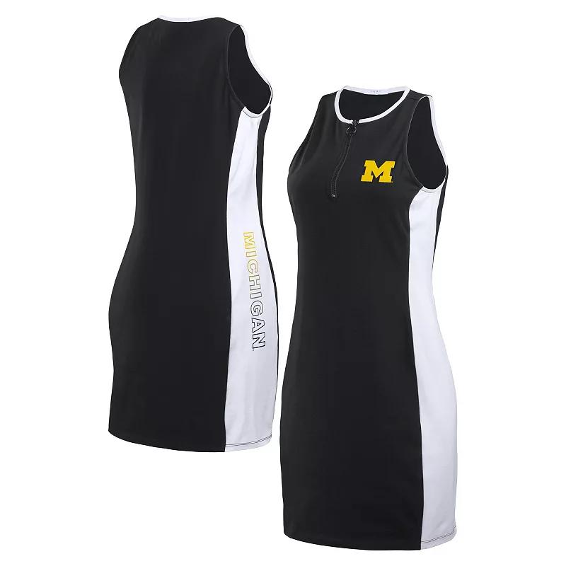 Women's WEAR by Erin Andrews Black Michigan Wolverines Bodyframing Tank Top Dress,  Product Image
