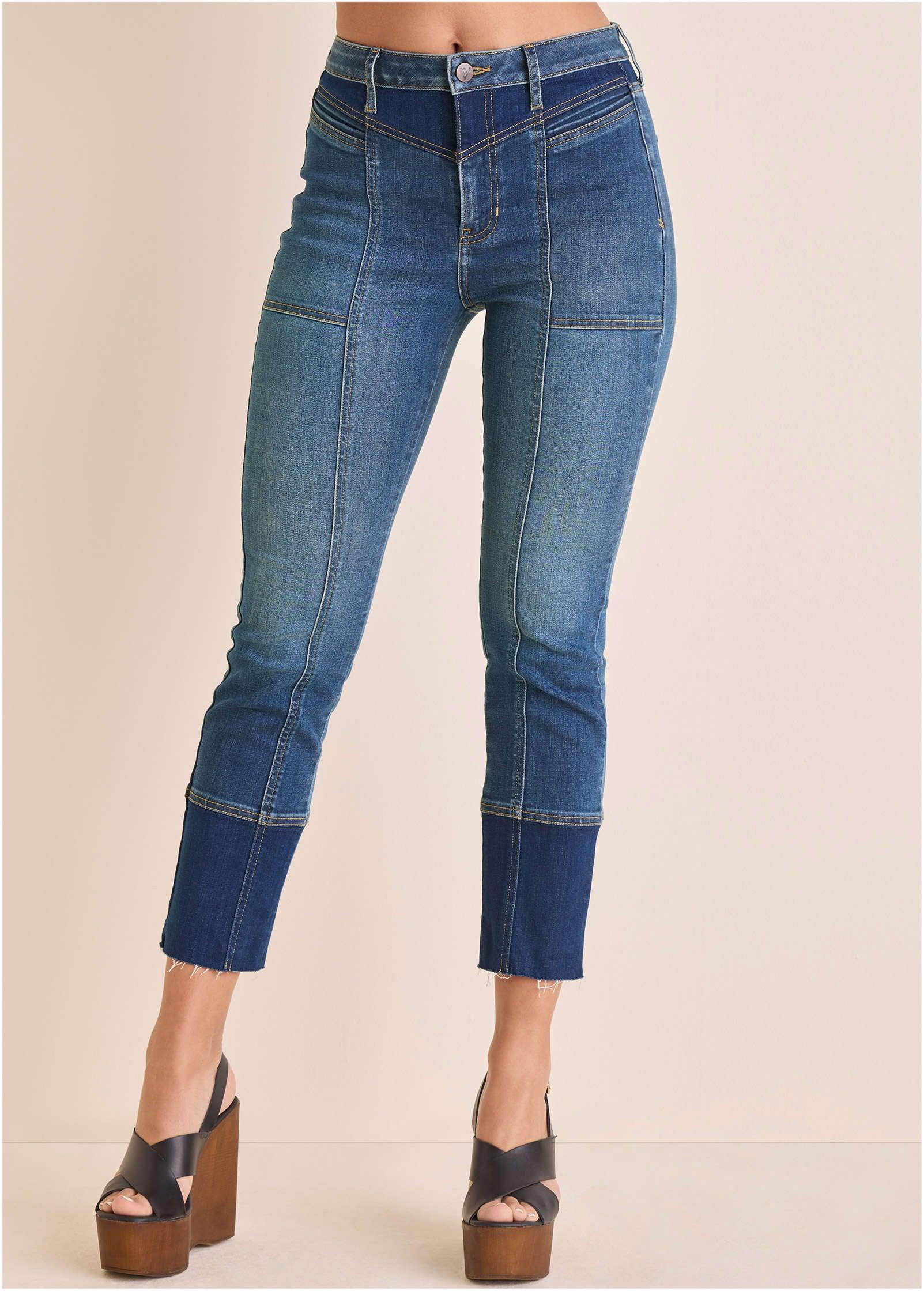 Audrey Straight Leg Jean - Medium & Dark Wash Product Image