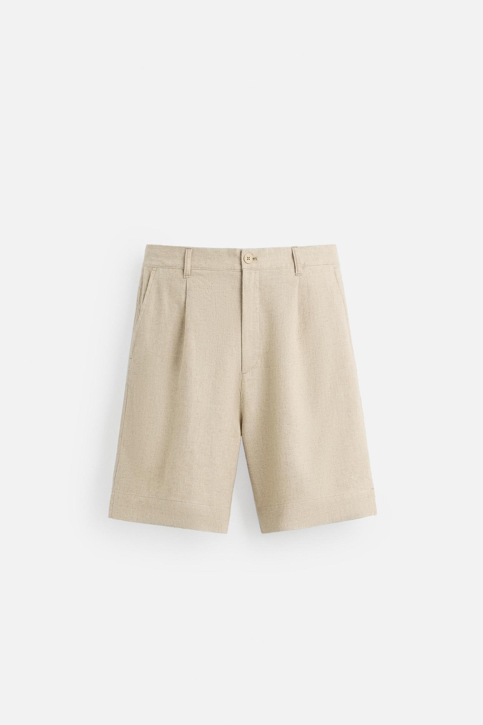 OVERSIZED LINEN VISCOSE SHORTS Product Image