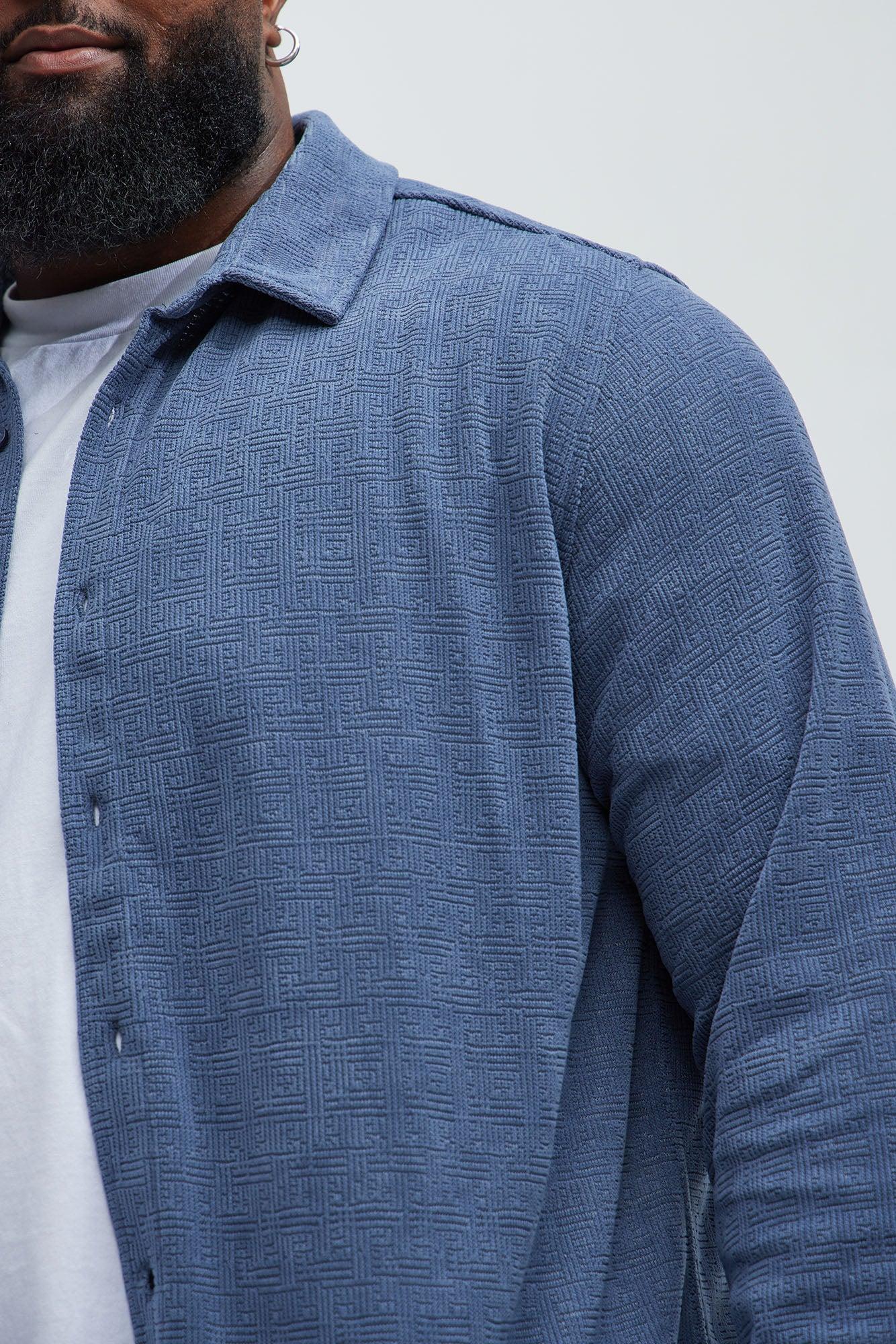 No Accident Textured Shirt - Blue Product Image