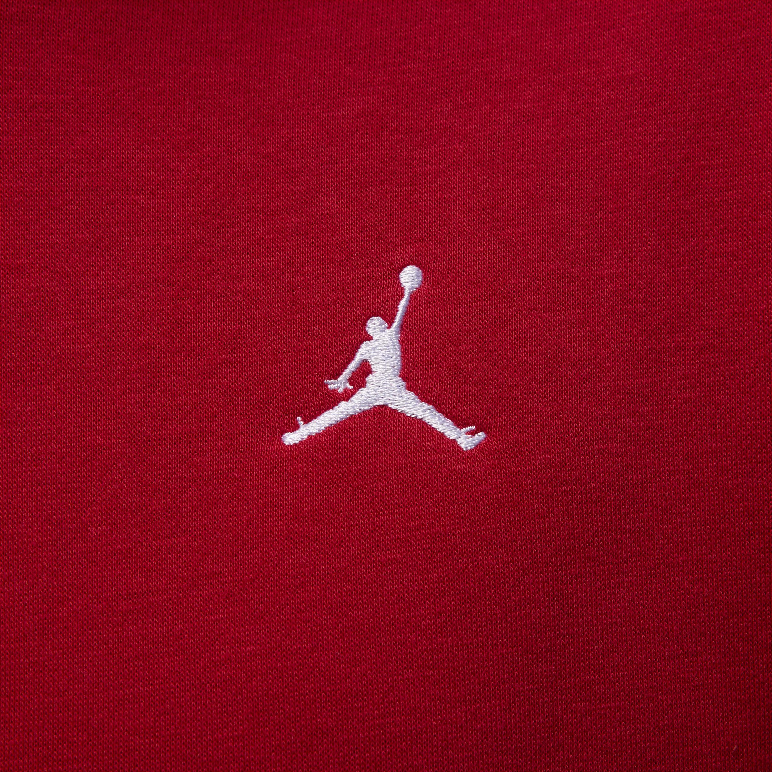 Jordan Mens Jordan Brooklyn Fleece Pullover - Mens Gym Red/White Product Image