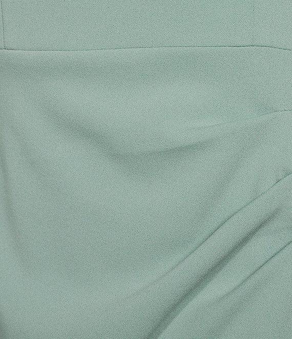 Alex Evenings Crepe Embellished Boat Neck Short Sleeve Ruffle Cascade A-Line Long Gown Product Image