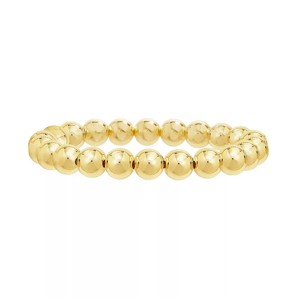 Paige Harper 14k Gold Over Recycled Brass 8mm Bead Stretch Bracelet, Women's, Gold Tone Product Image