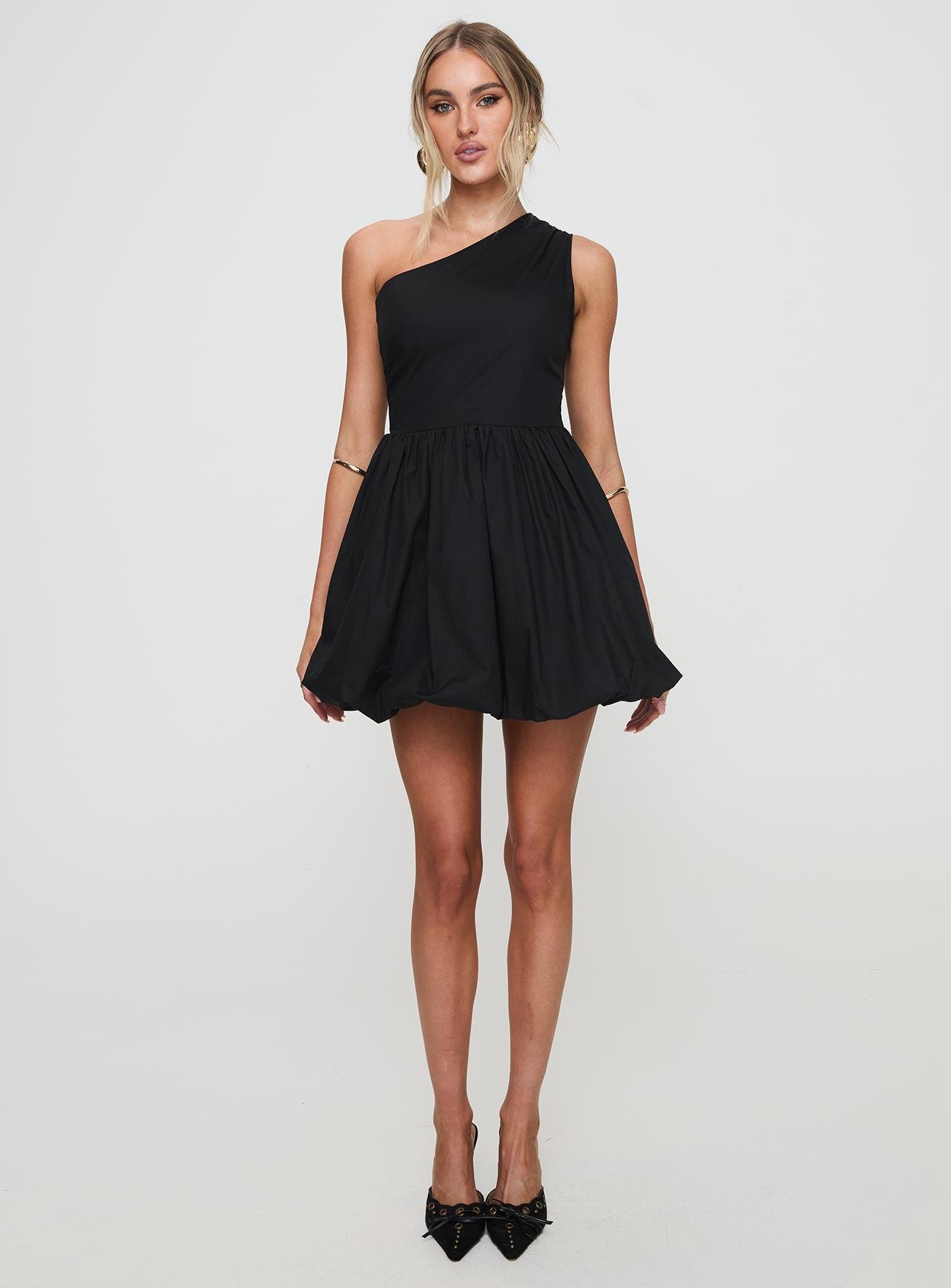 Debut Bubble Hem Mini Dress Black Product Image