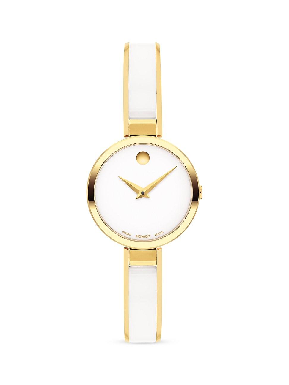 Womens Moda Bangle Goldtone Stainless Steel & Ceramic Watch Product Image