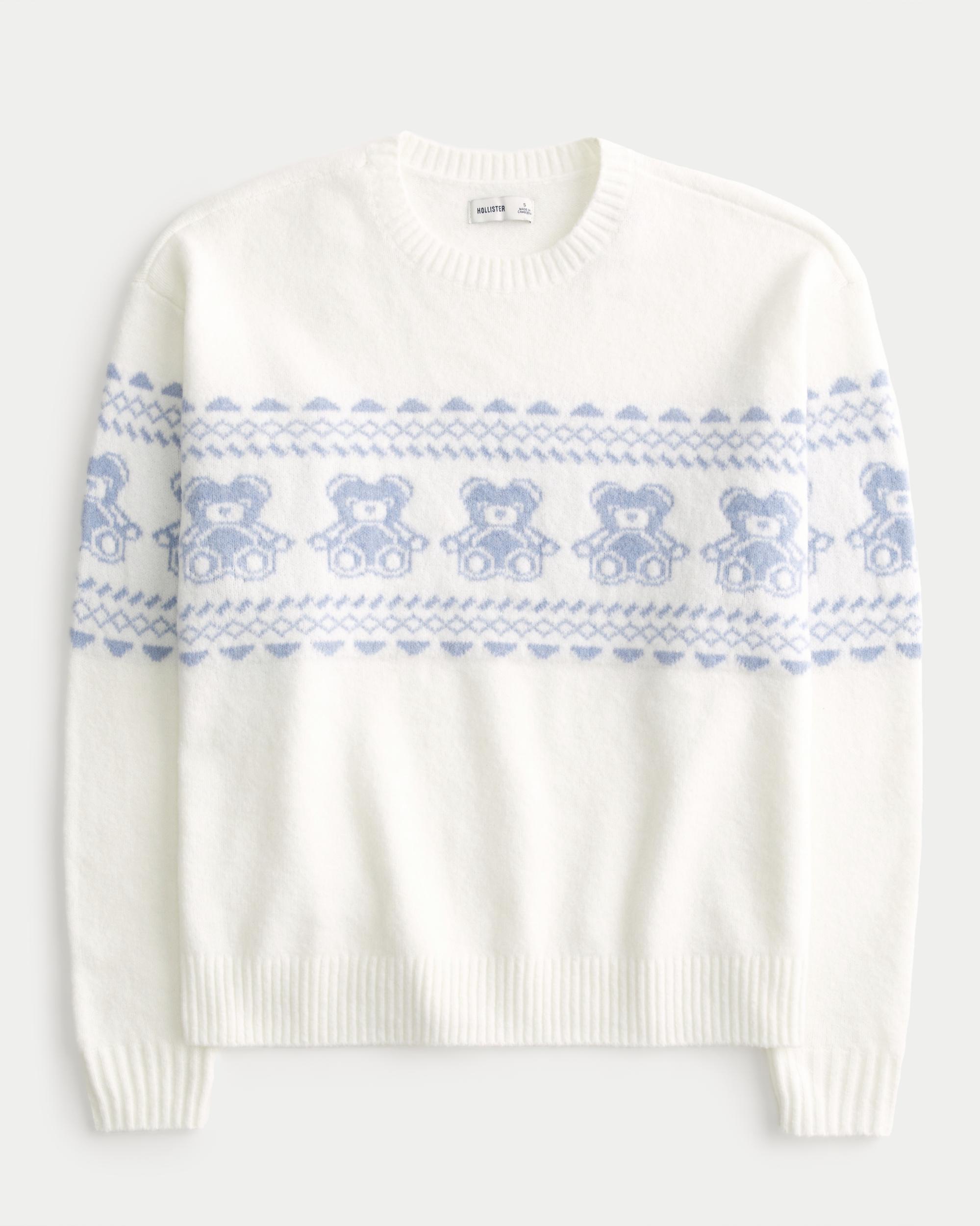 Hollister Comfy Cloud Teddy Bear Graphic Crew Sweater Product Image
