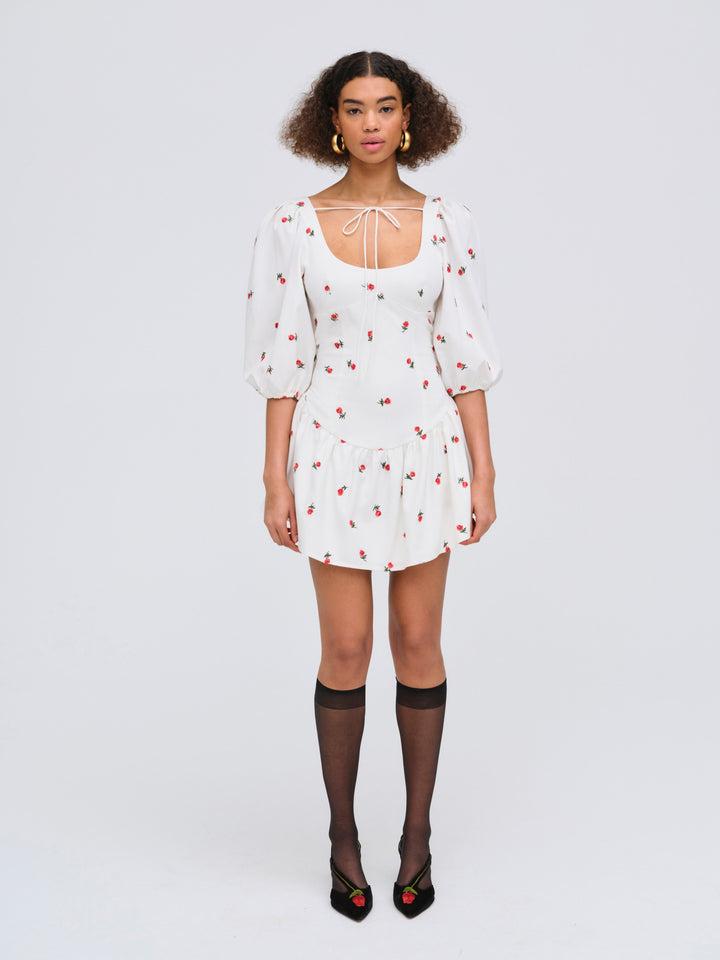 Talia Mini Dress — Cream Product Image