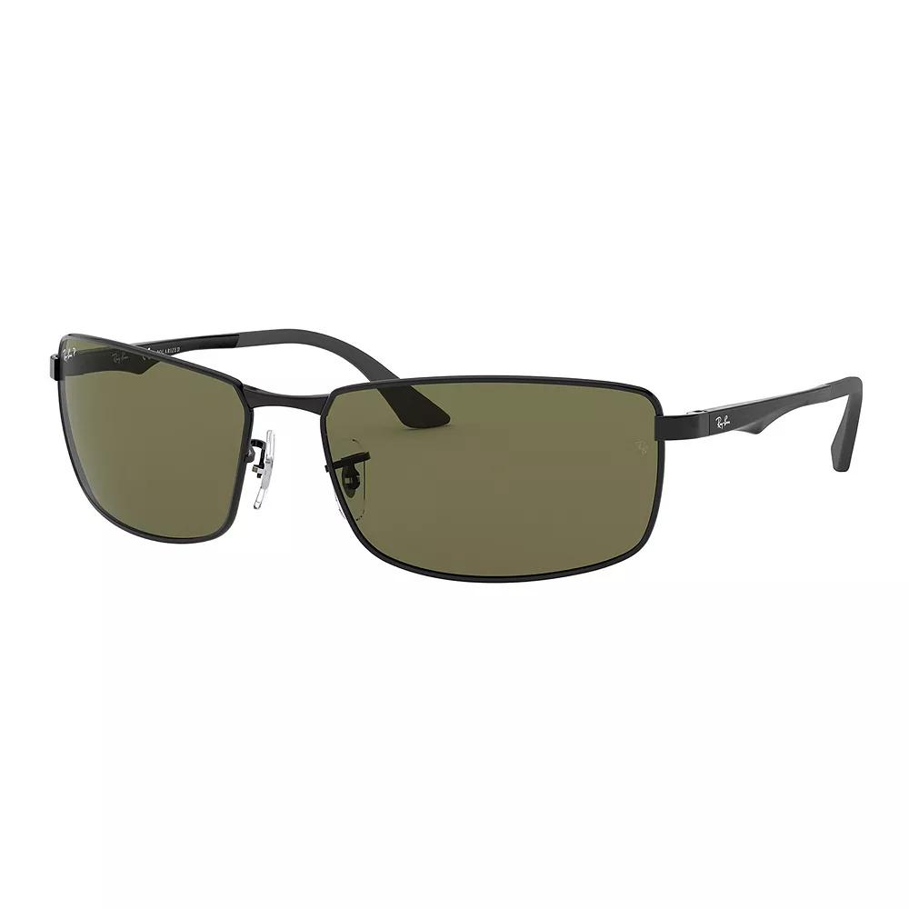 Men's Ray-Ban RB3498 61mm Polarized Rectange Sunglasses, Green Product Image
