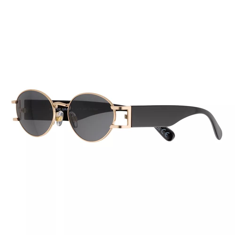 Women's Cali Blue Metal Oval Sunglasses, Black Product Image