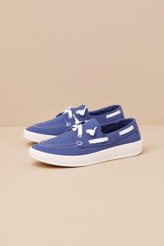 Galley Navy Canvas Boat Shoes Product Image