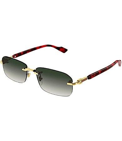 Gucci Mens Gucci Logo 56mm Shiny Rectangle Sunglasses Product Image