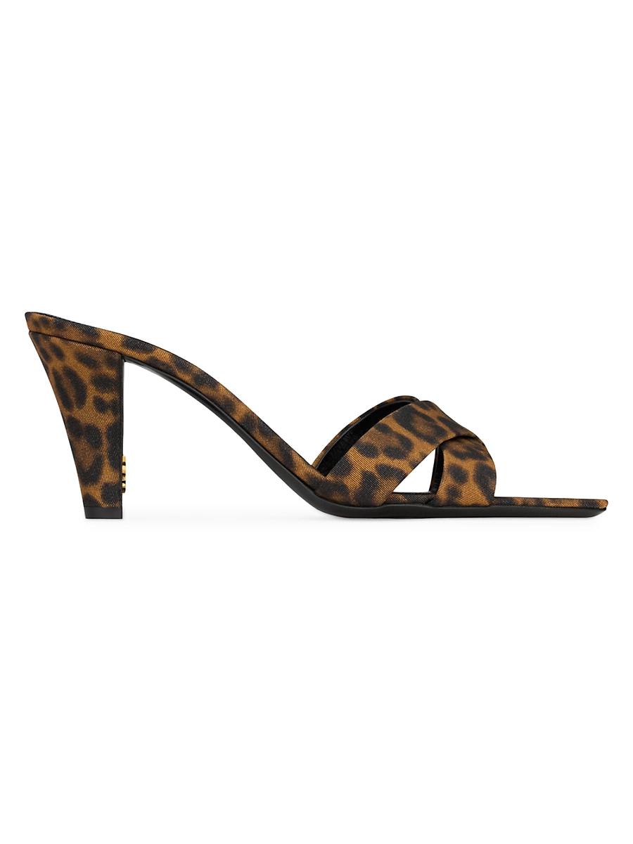 Womens Jill Mules in Leopard Grosgrain Product Image
