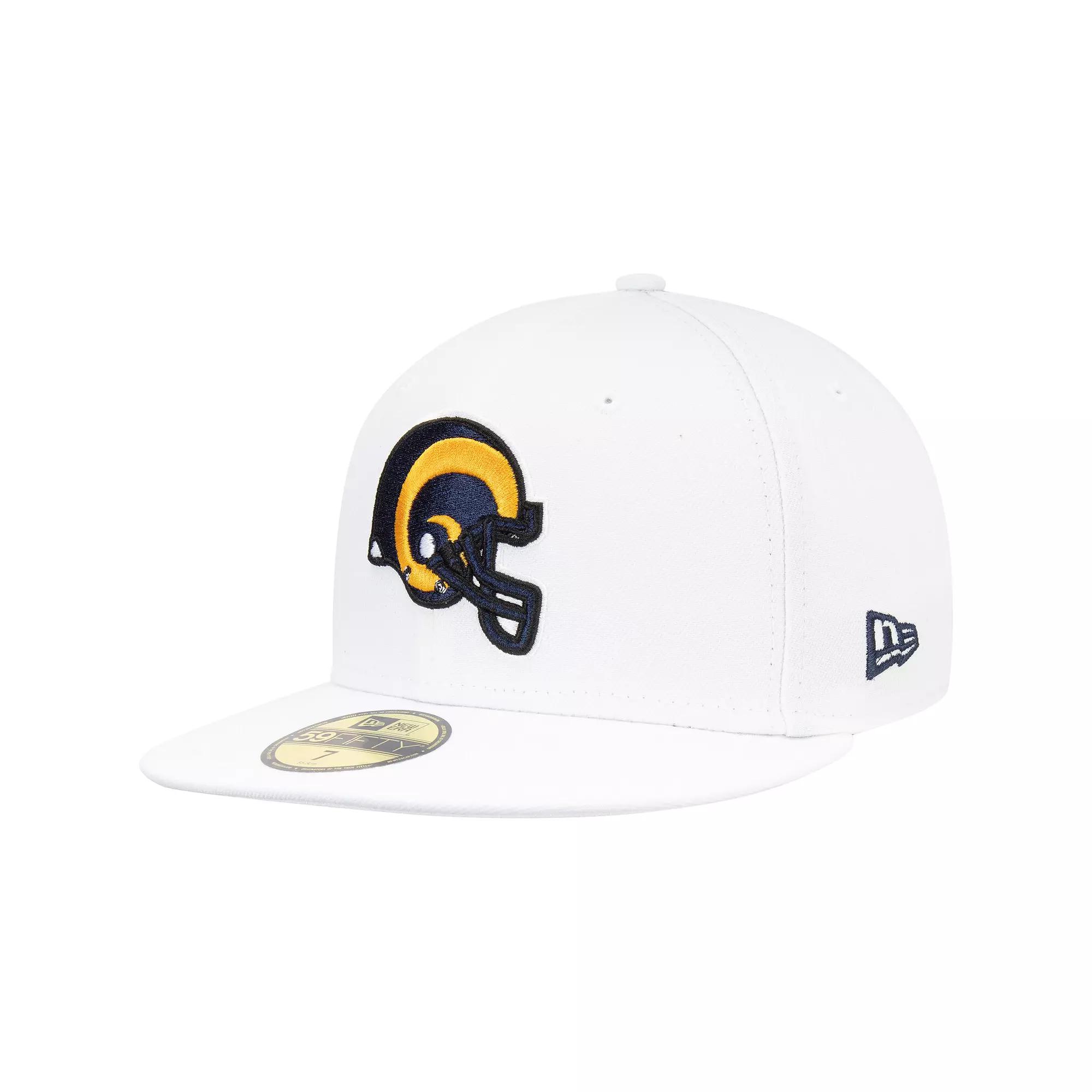 Men's New Era White Los Angeles Rams Historic Omaha 59FIFTY Fitted Hat,  Product Image