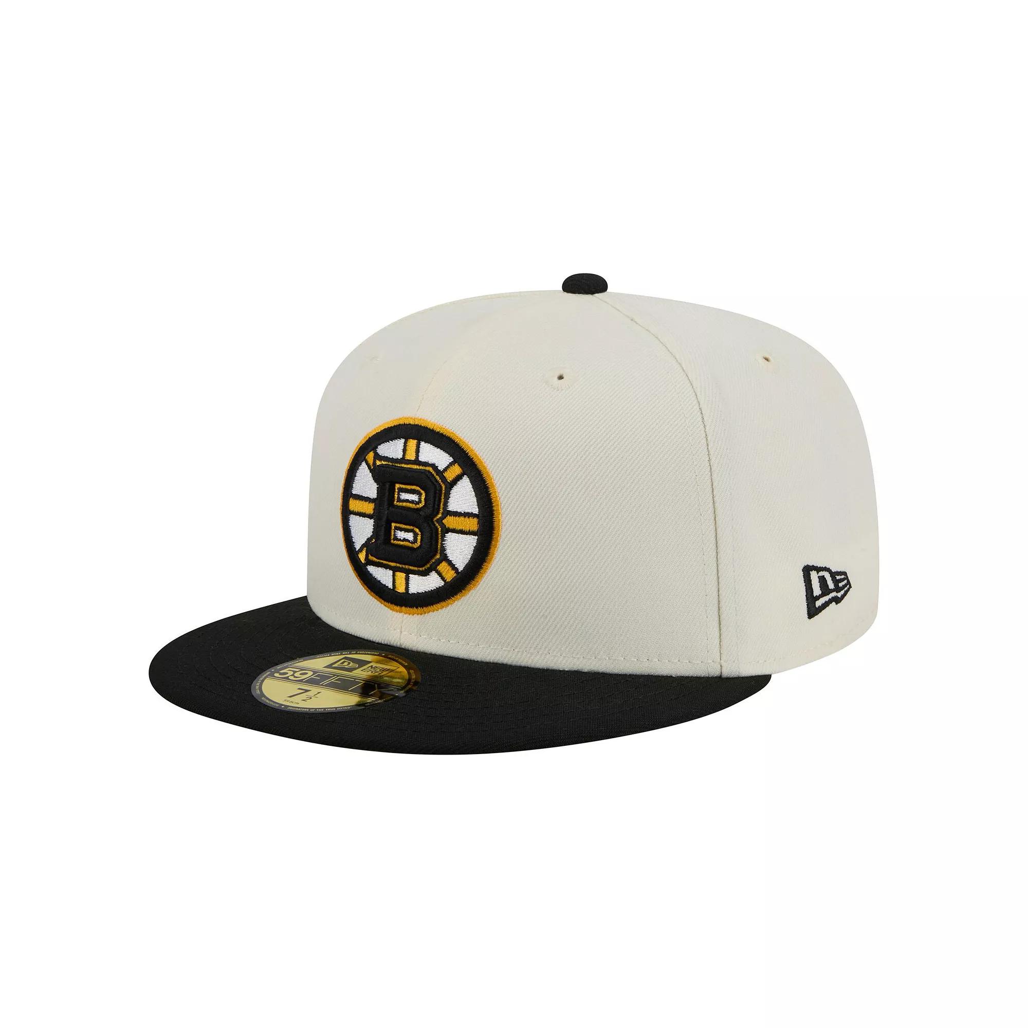 Men's New Era White Boston Bruins Chrome Two-Toned 59FIFTY Fitted Hat,  Product Image