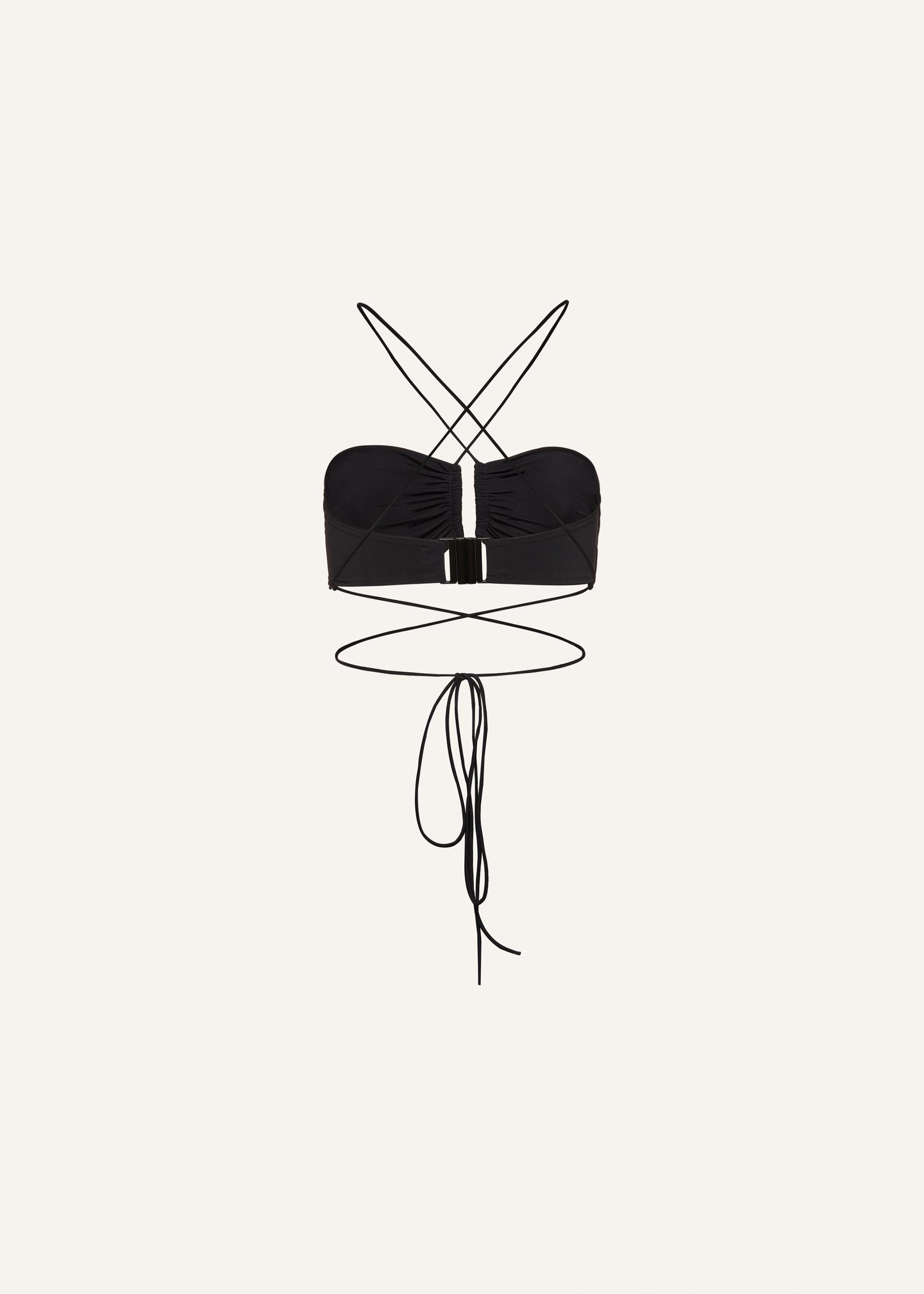 Crisscross bandeau top in black Product Image
