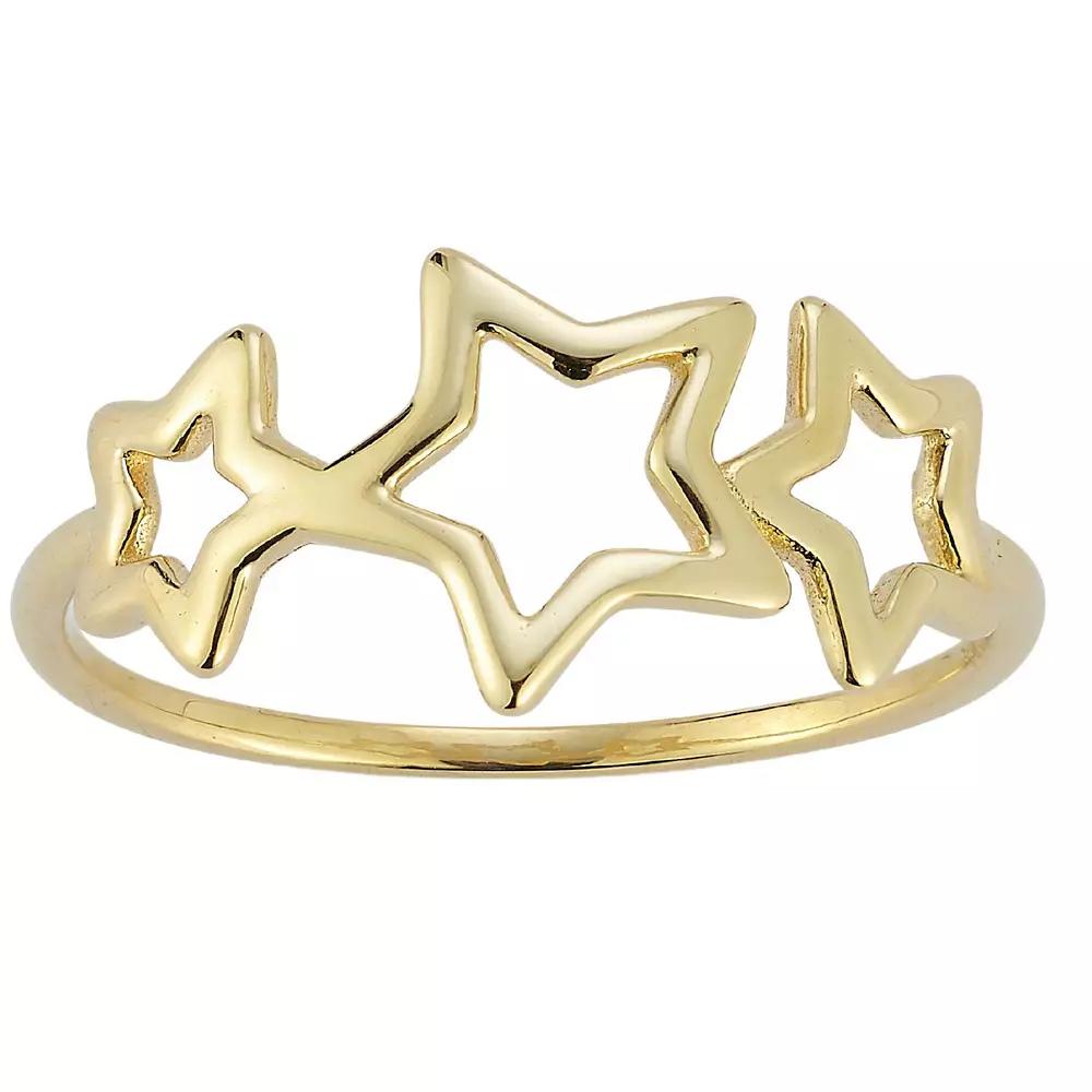 LUMINOR GOLD 14k Gold Graduated Star Ring, Women's, Size: 7 Product Image