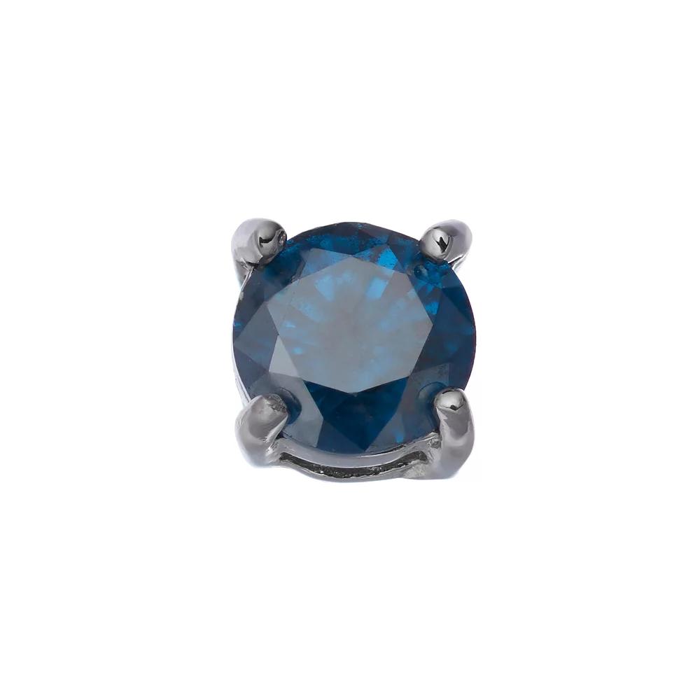 Gold LLC 1/2 Carat T.W. Blue Diamond Stainless Steel Stud - Single Earring, Men's Product Image