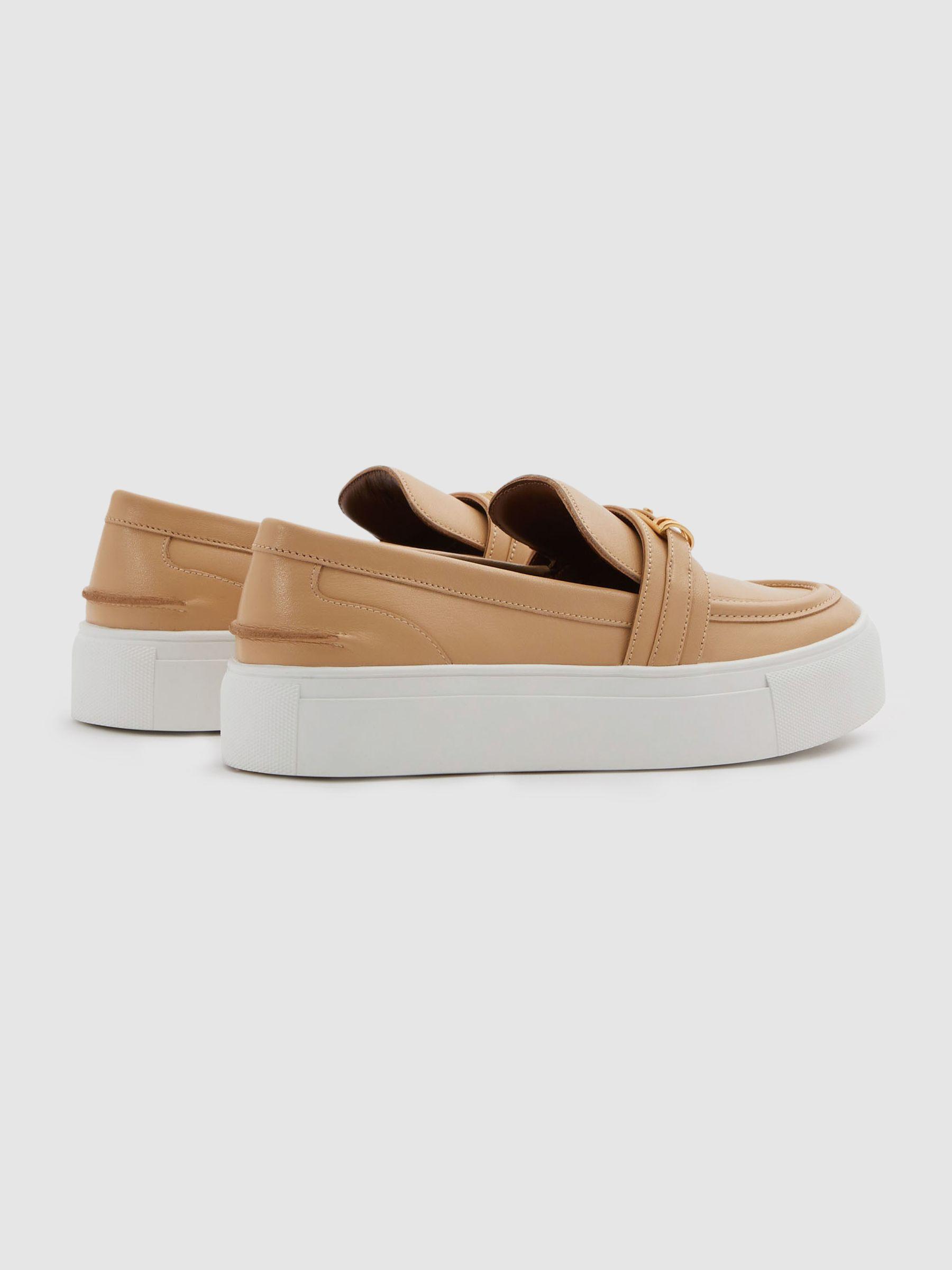 Leather Loafer Trainers in Neutral Product Image