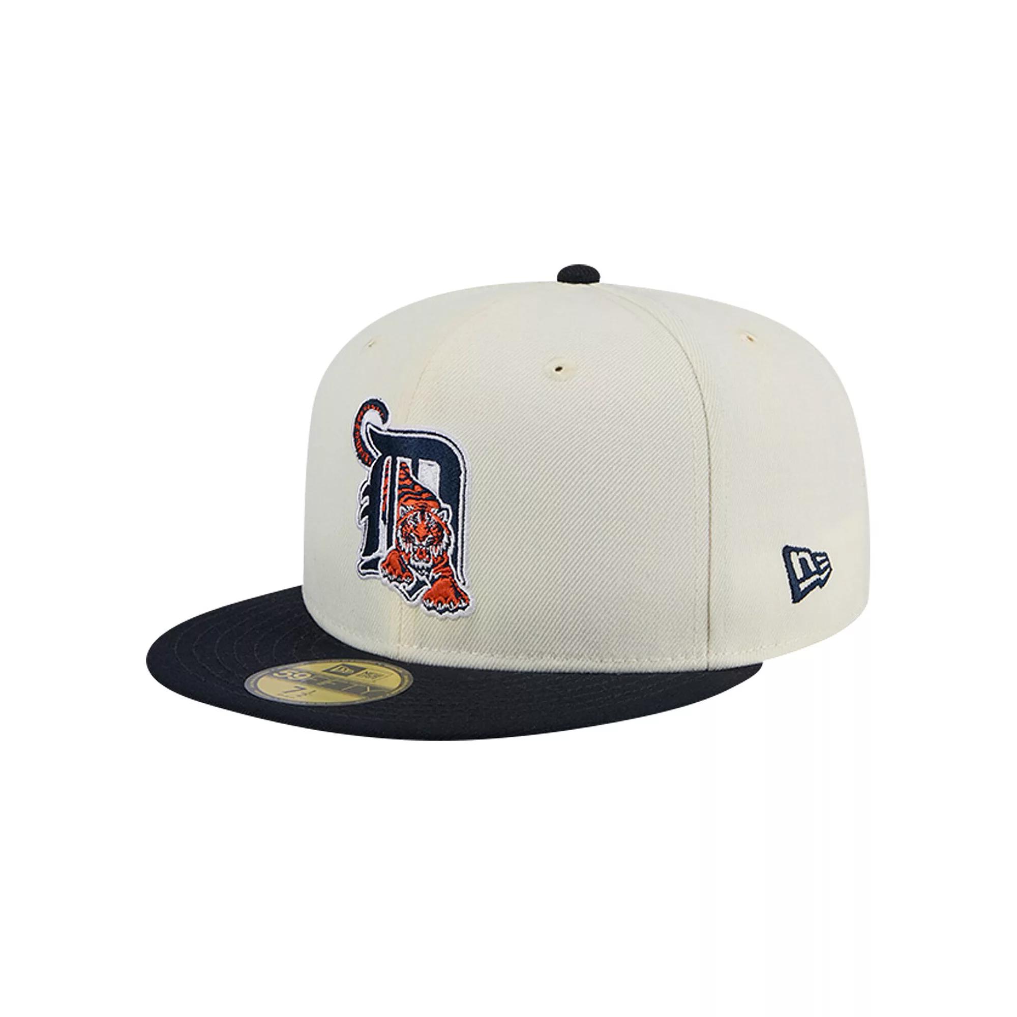 Men's New Era White Detroit Tigers Cooperstown Collection Chrome 59FIFTY Fitted Hat, Size: 7 1/8 Product Image