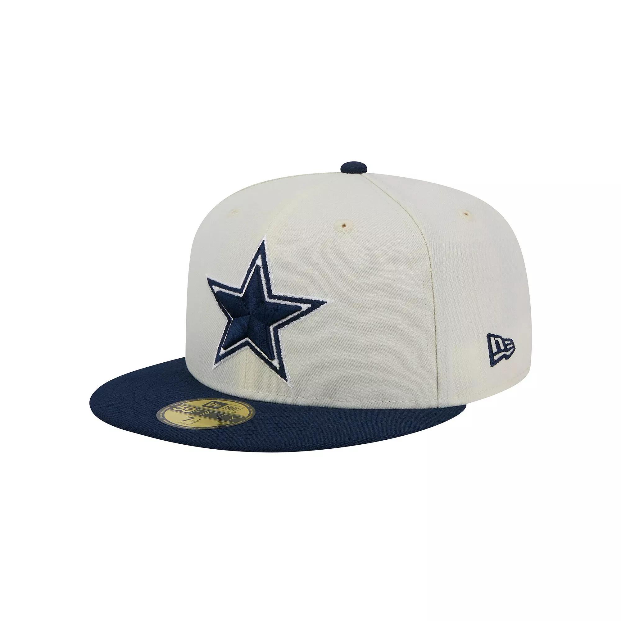 Men's New Era  Cream/Navy Dallas Cowboys Main 59FIFTY Fitted Hat, Size: 7 7/8, Beige Product Image