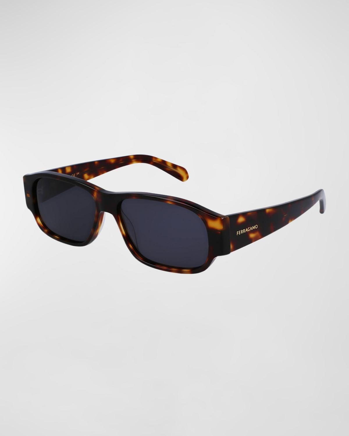 Mens Classic Logo Acetate Rectangle Sunglasses Product Image