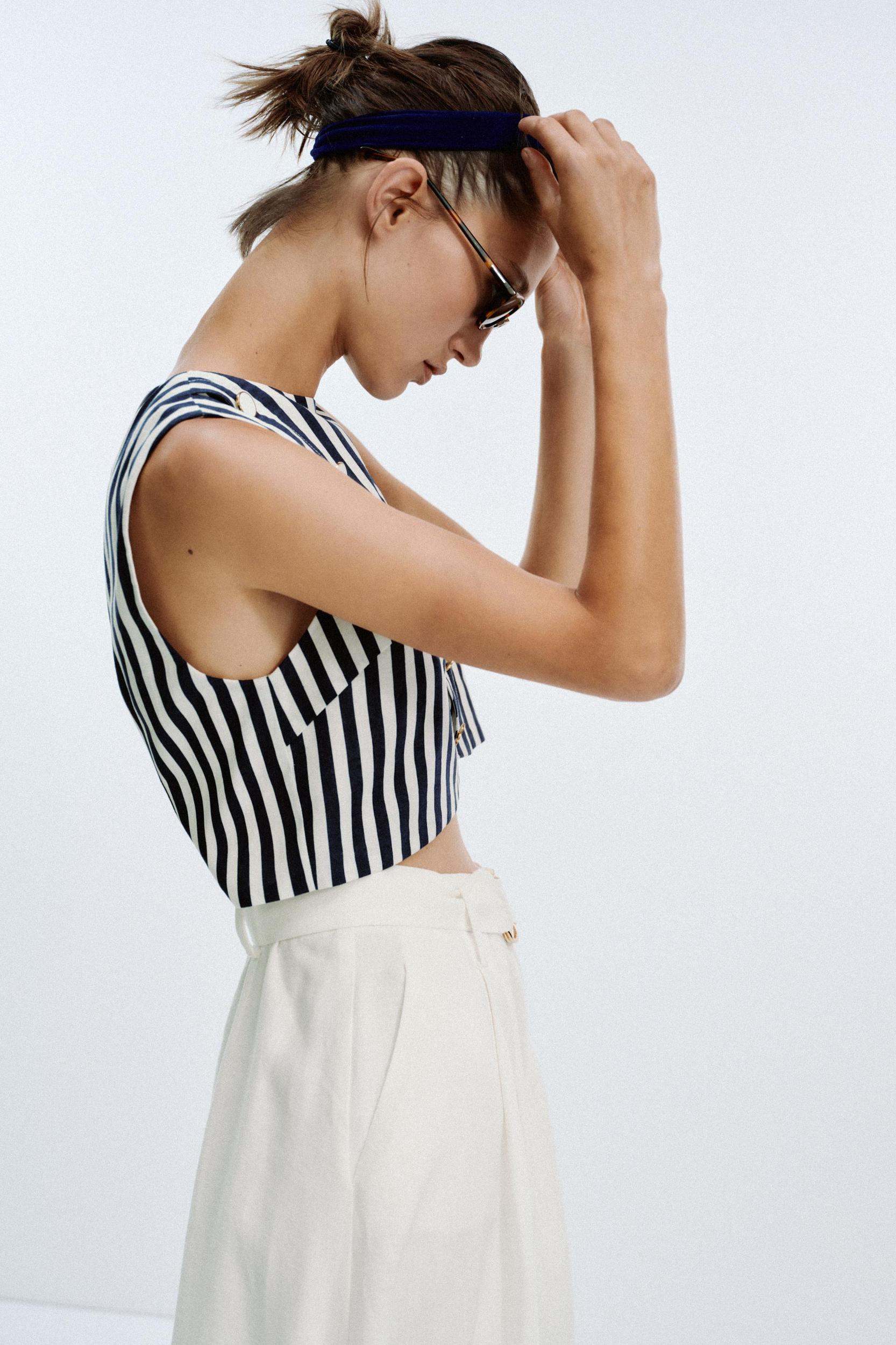 LINEN BELTED COMBINATION MAXI DRESS Product Image