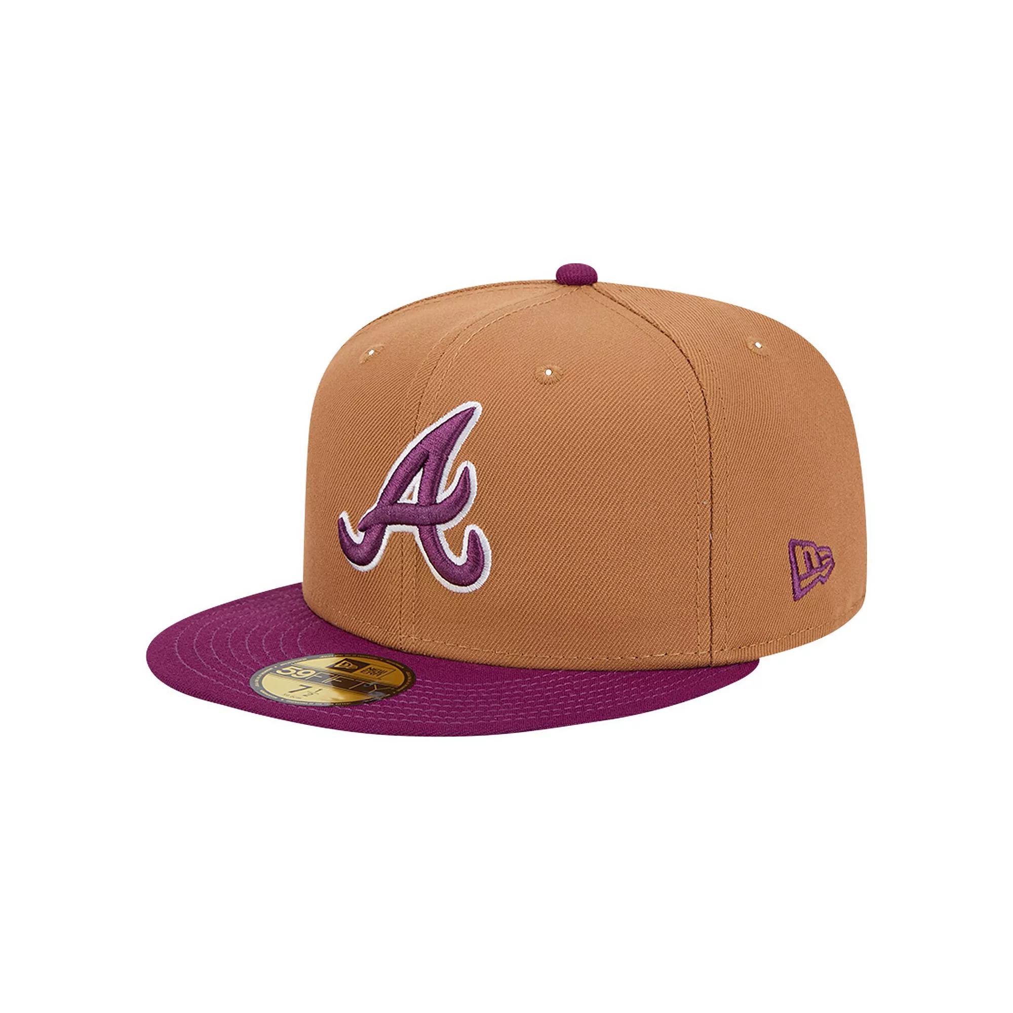Men's New Era Brown/Purple Atlanta Braves Two-Tone Color Pack 59FIFTY Fitted Hat, Size: 7 7/8 Product Image