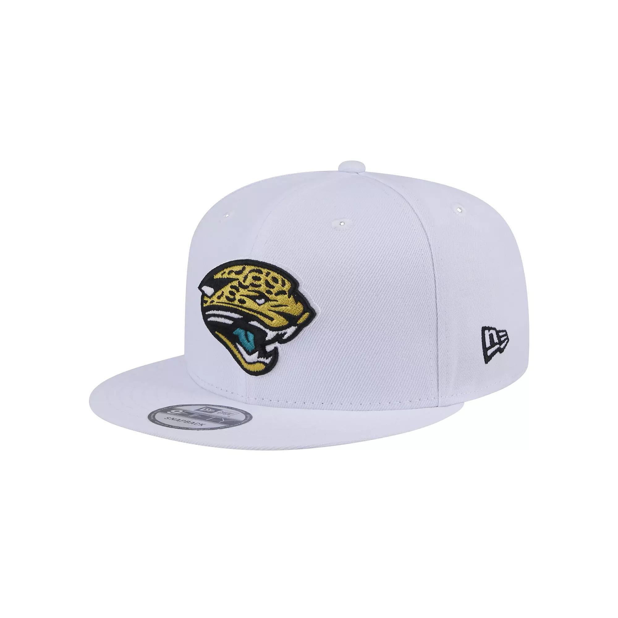 Men's New Era White Jacksonville Jaguars Throwback Logo Standard 9FIFTY Snapback Hat Product Image