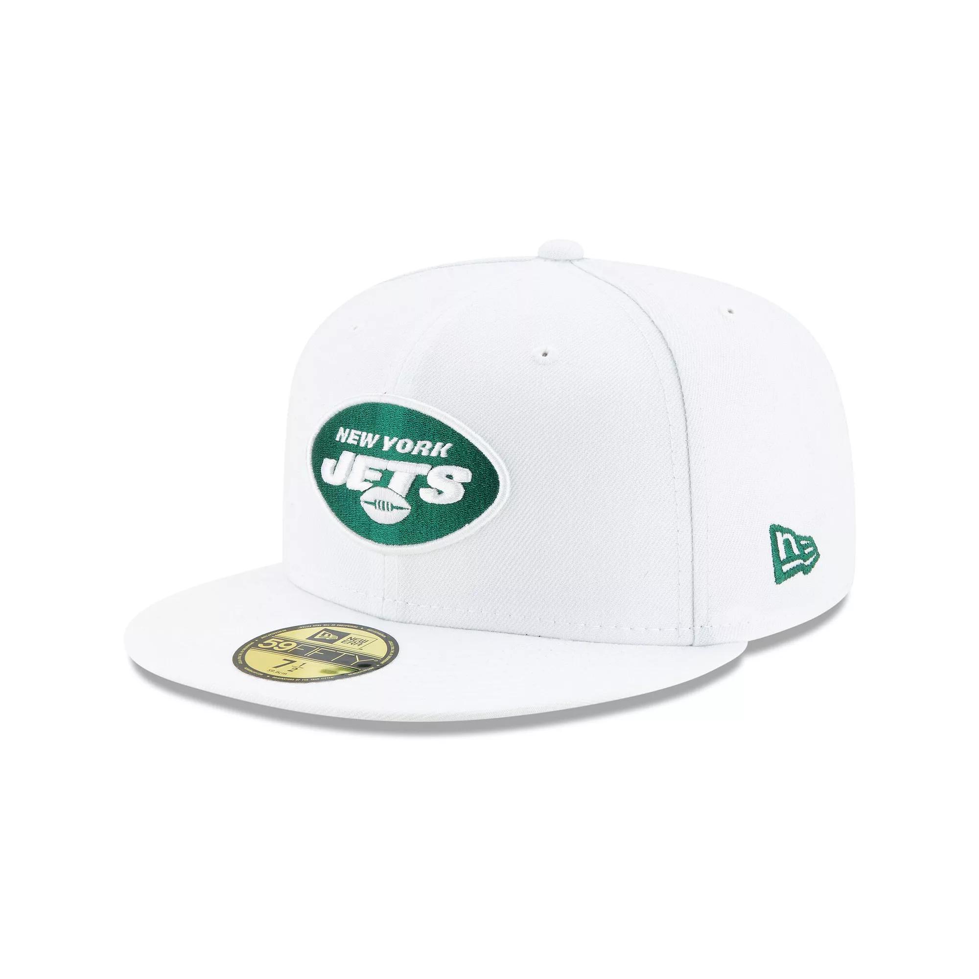 Men's New Era White New York Jets Omaha 59FIFTY Fitted Hat,  Product Image