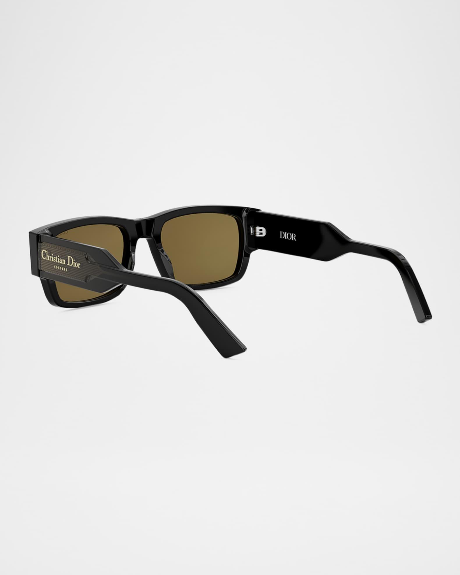 Mens Christian Dior Label Rectangle Acetate Sunglasses Product Image