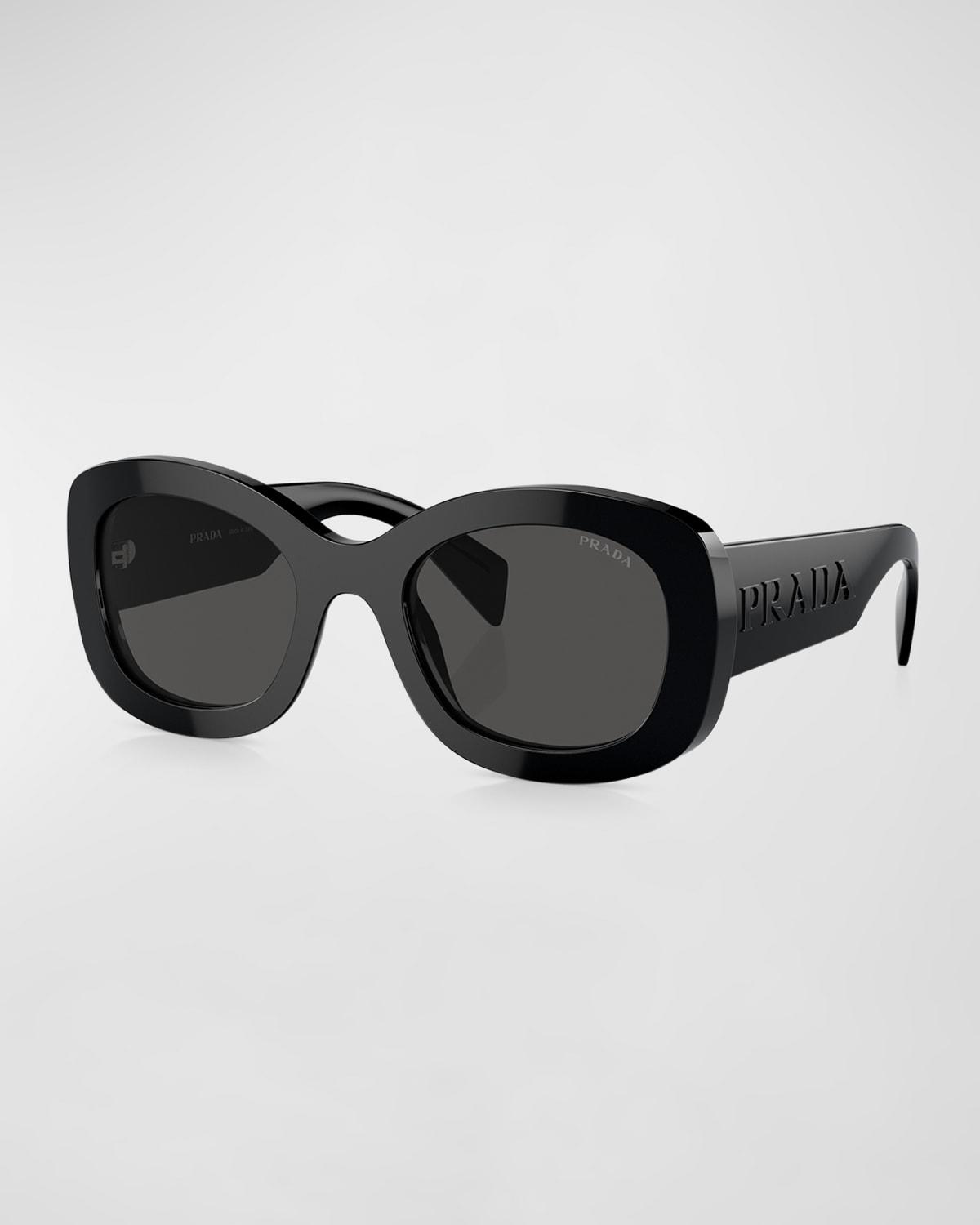 Oversized Logo Acetate & Plastic Oval Sunglasses Product Image