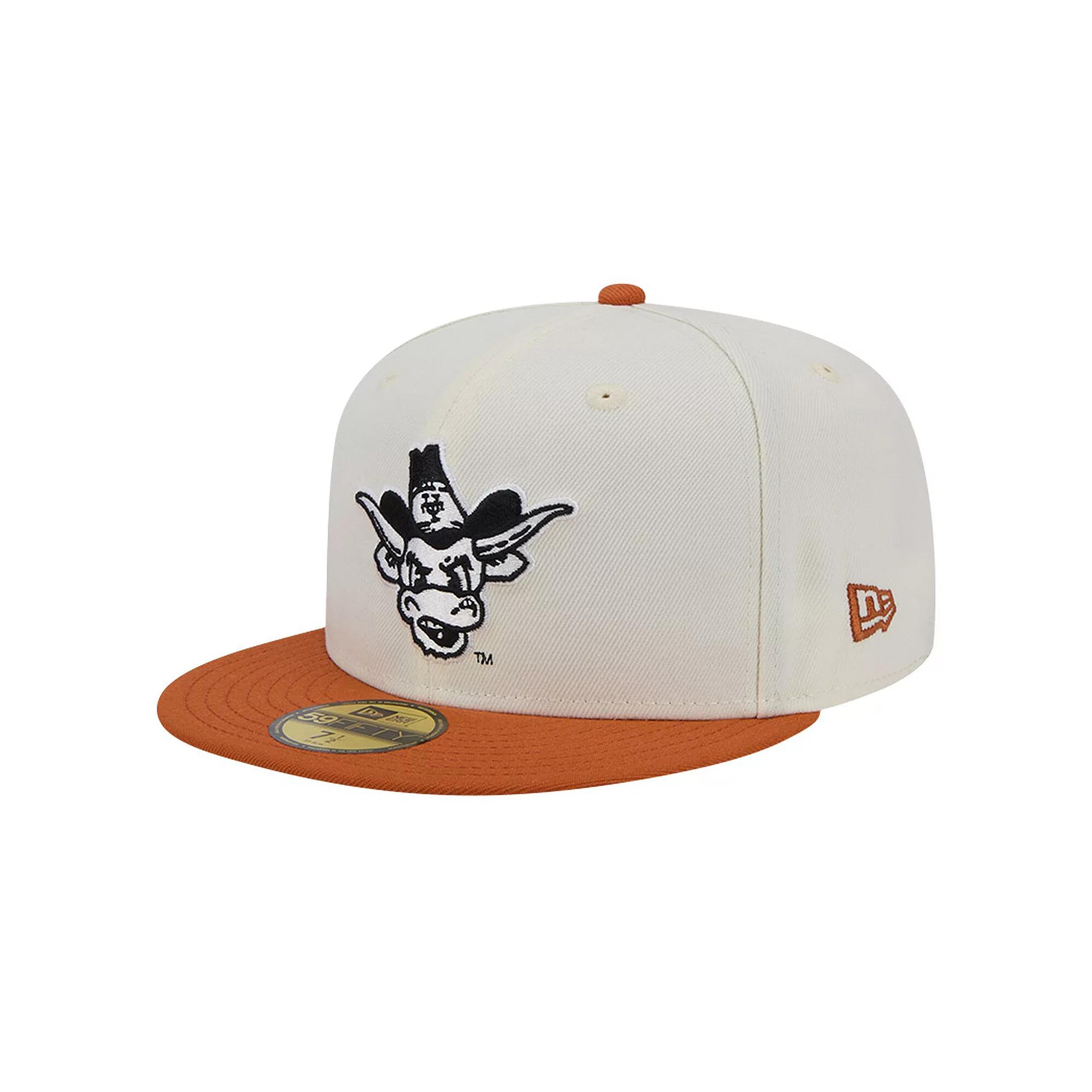 Men's New Era Texas Longhorns Chrome White Vintage 59FIFTY Fitted Hat, Size: 7 1/2 Product Image