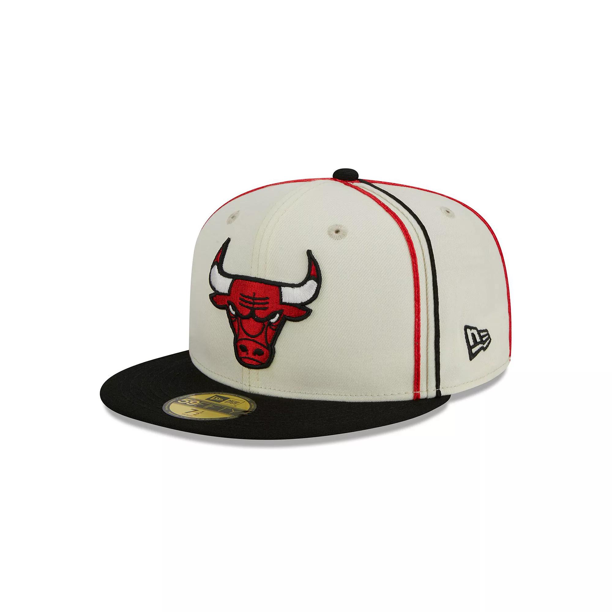 Mens New Era Cream/Black Chicago Bulls Piping 2-Tone 59FIFTY Fitted Hat Product Image