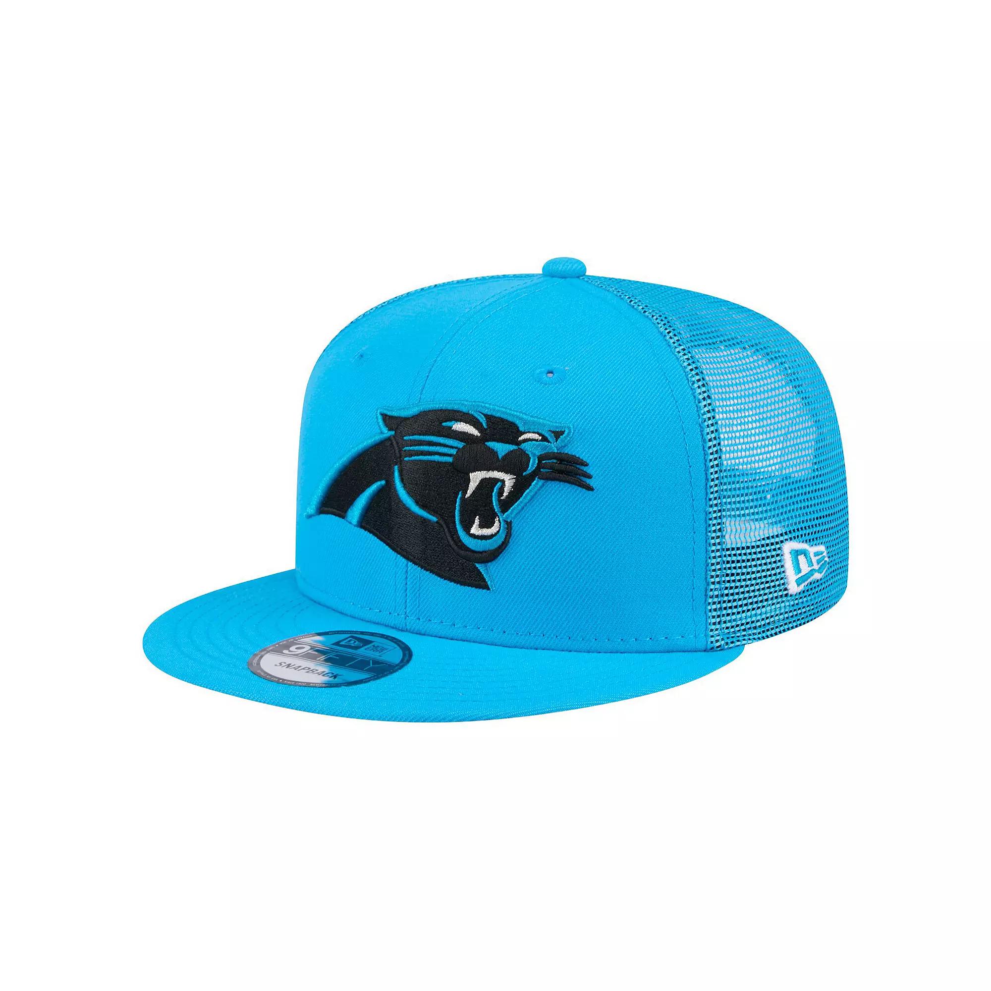 Men's New Era Blue Carolina Panthers Main Trucker 9FIFTY Snapback Hat Product Image