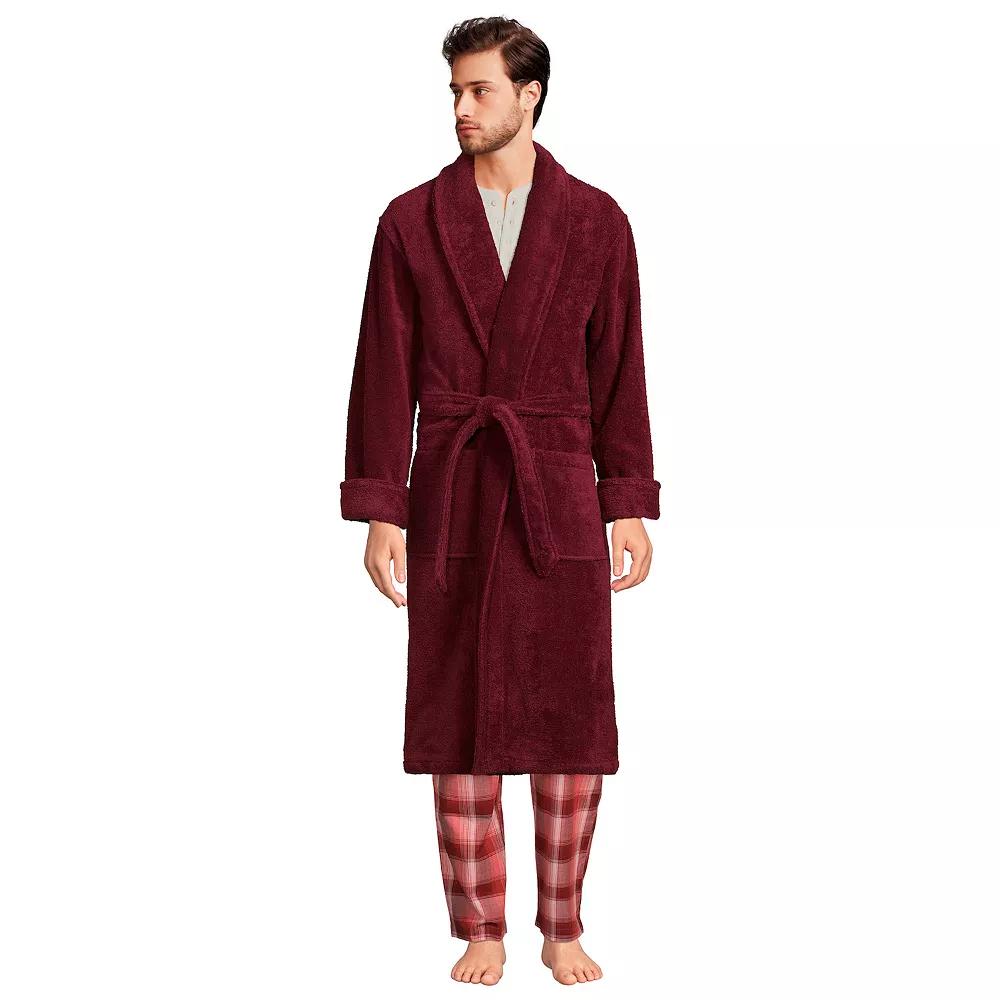 Big & Tall Lands' End Calf-Length Turkish Terry Robe, Men's,  Product Image