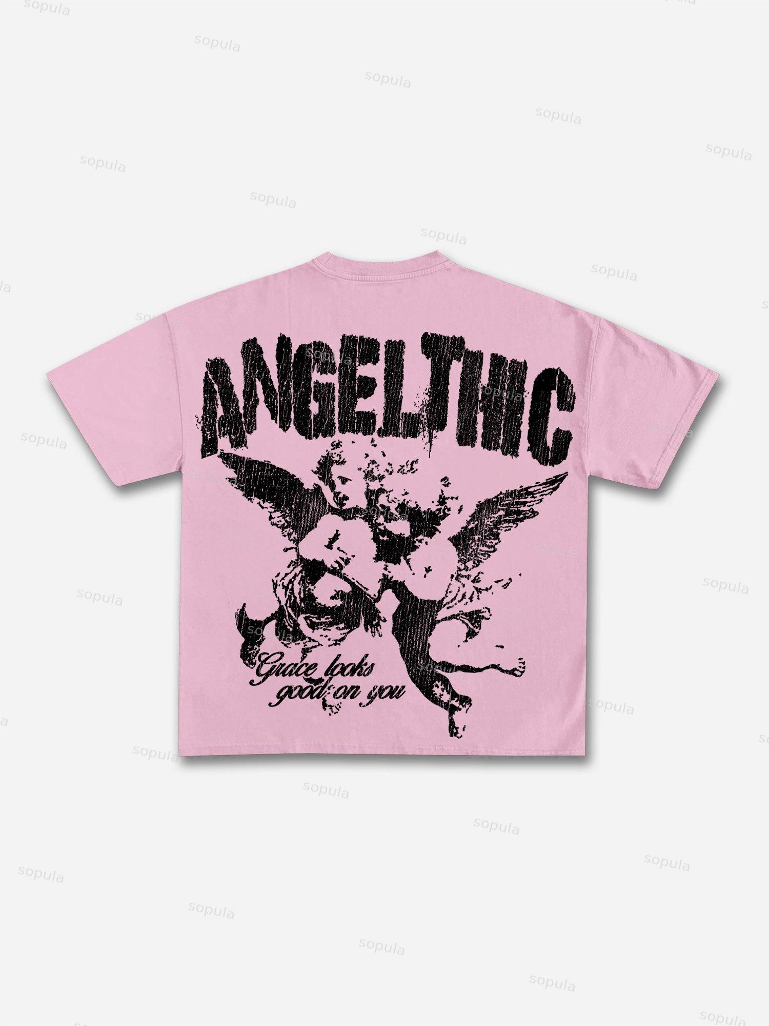Angelthic Angel Playful Graphic Cotton T-shirt Product Image