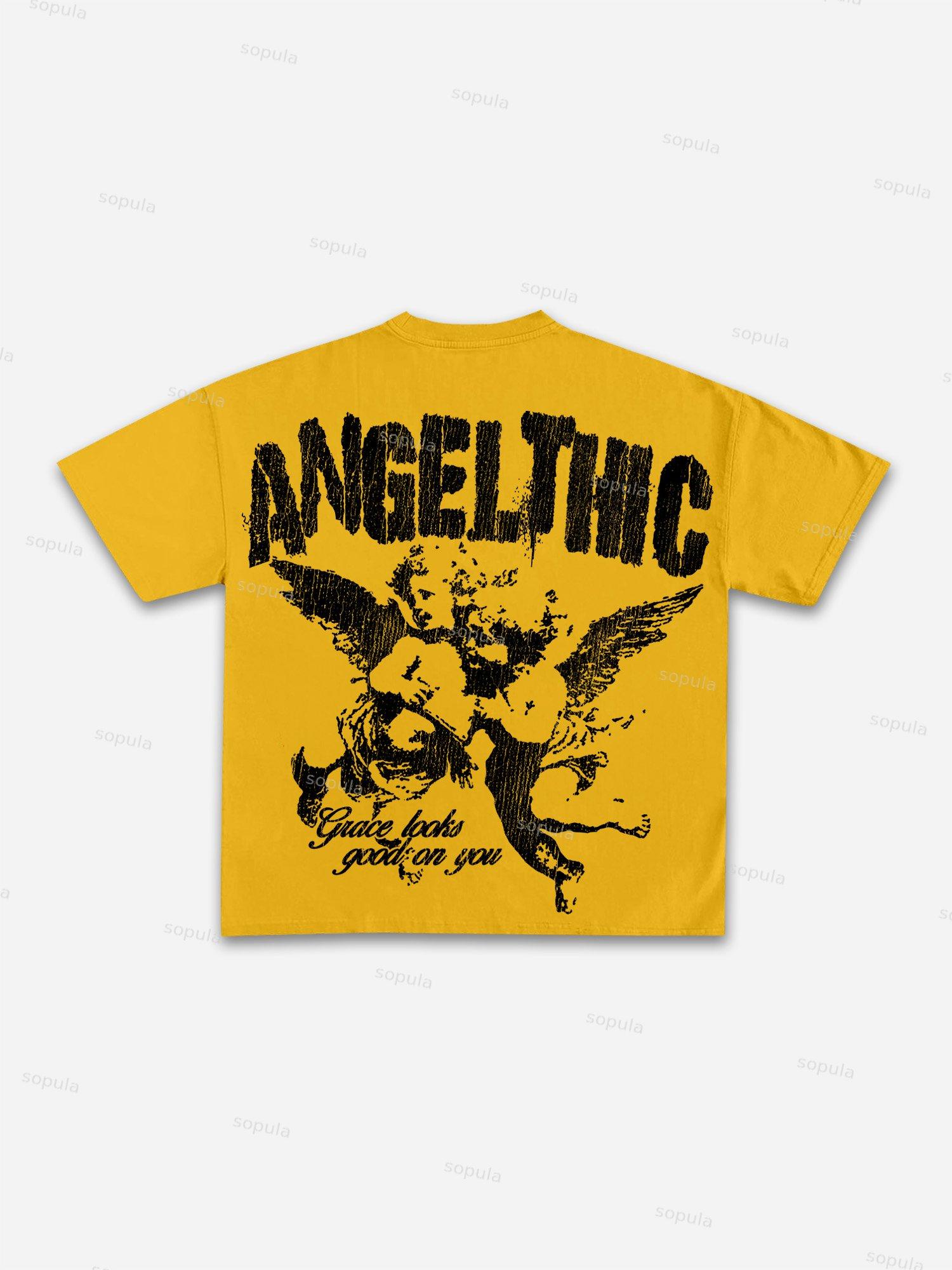 Angelthic Angel Playful Graphic Cotton T-shirt Product Image