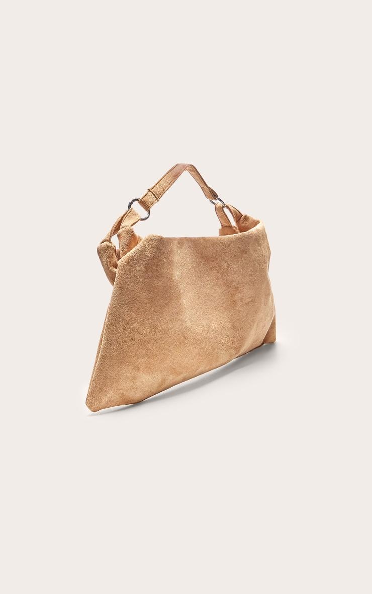 Sand Faux Suede Slouchy Shoulder Bag Product Image