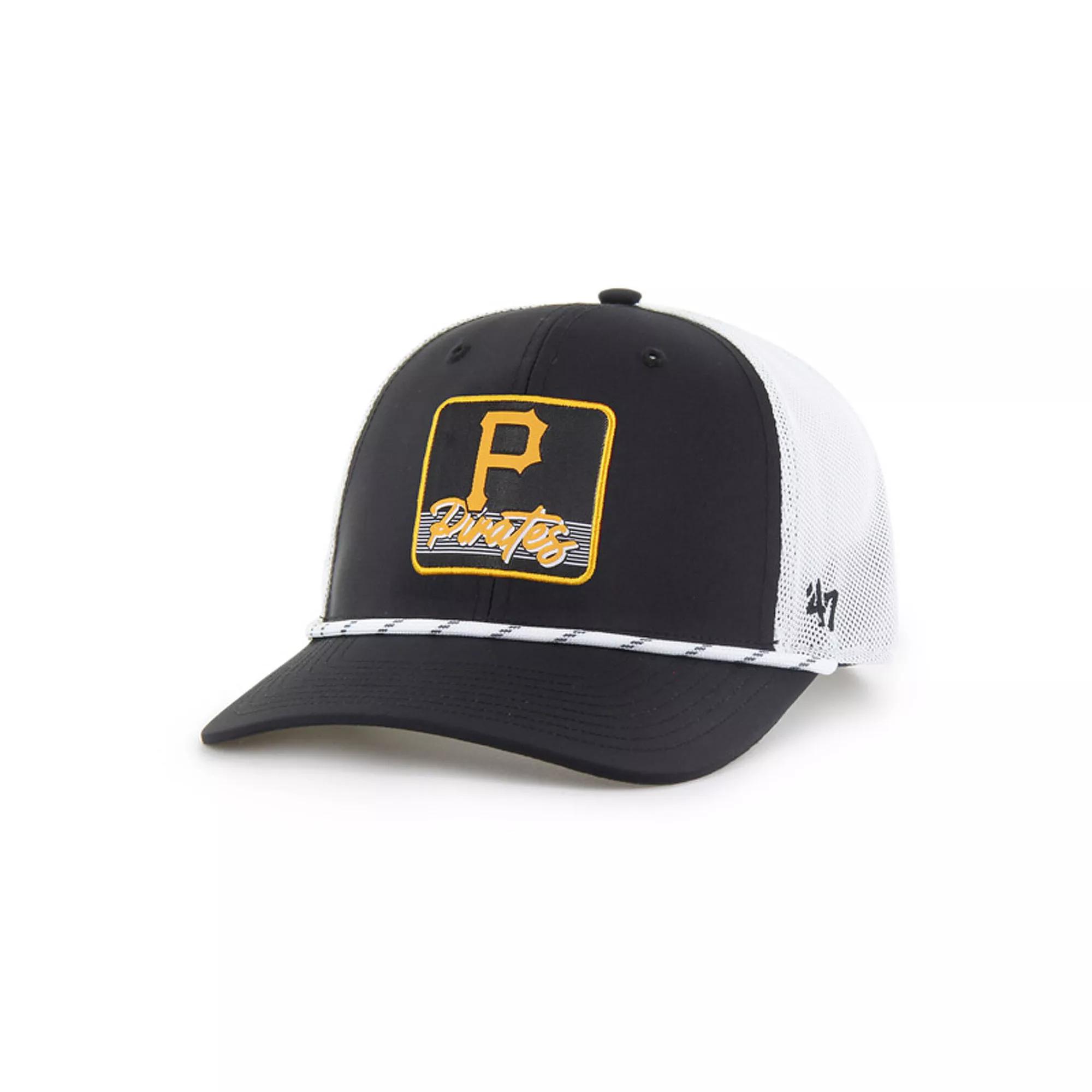 Mens 47 /White Pittsburgh Pirates Scratch Adjustable Trucker Hat Product Image