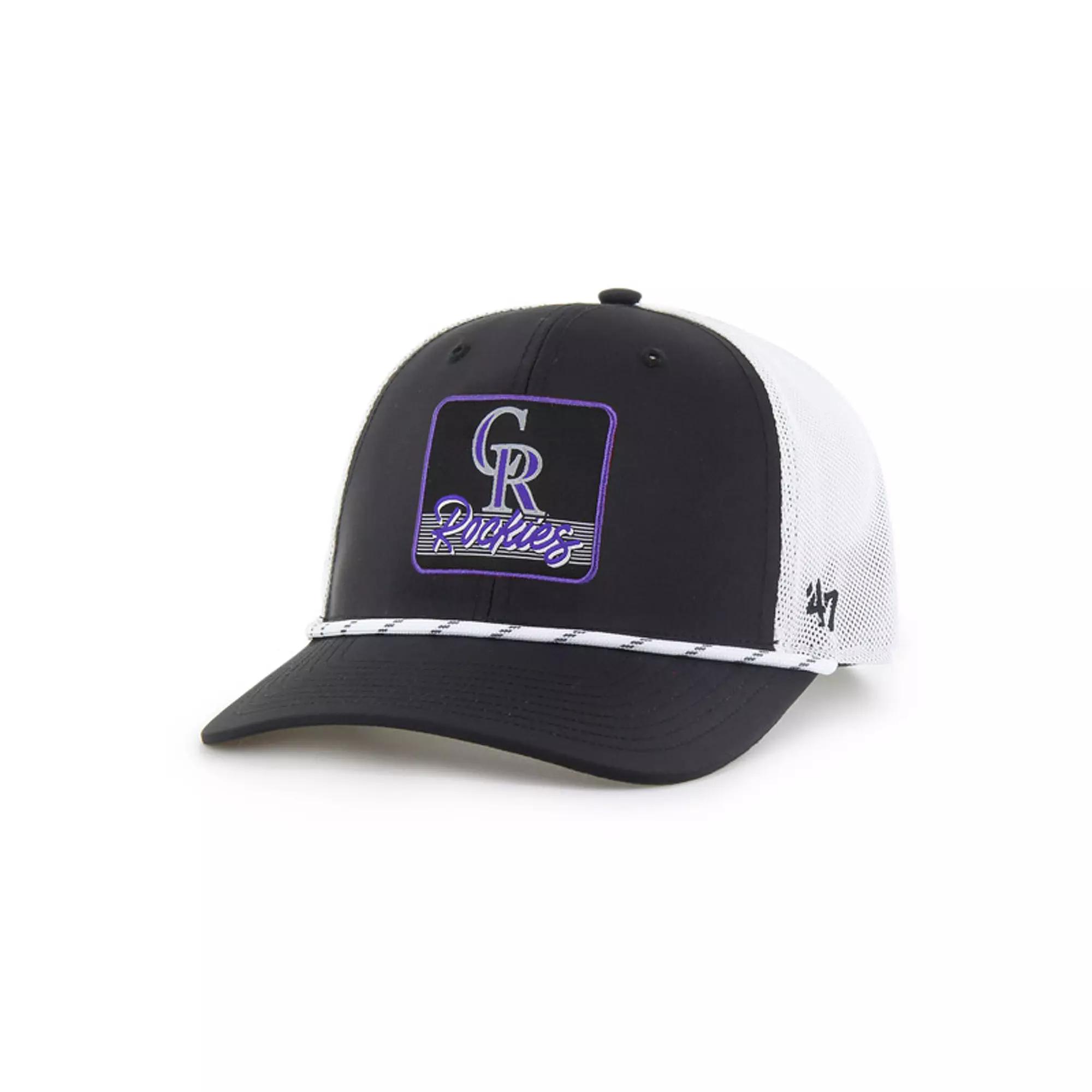 Men's '47 Black/White San Francisco Giants Scratch Adjustable Trucker Hat Product Image