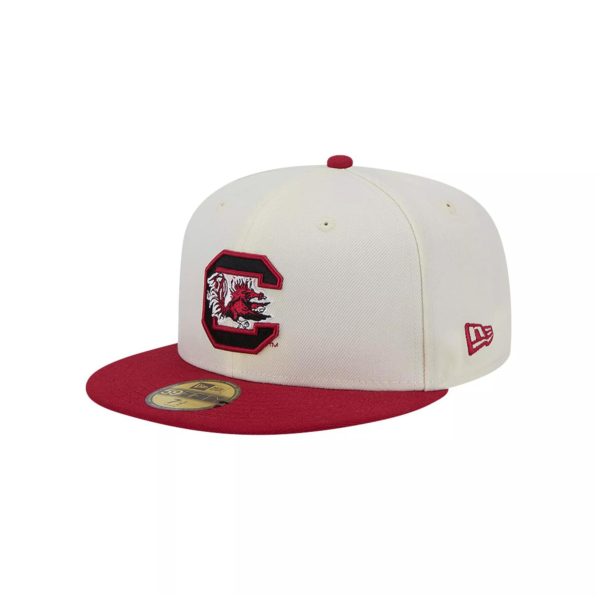 Men's New Era South Carolina Gamecocks Chrome White Vintage 59FIFTY Fitted Hat, Size: 7 5/8 Product Image