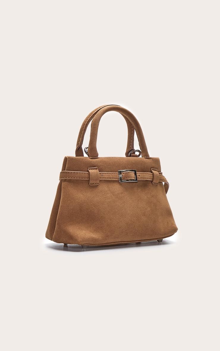 Tan Faux Suede Belt Detail Mini Cross Body Bag Product Image