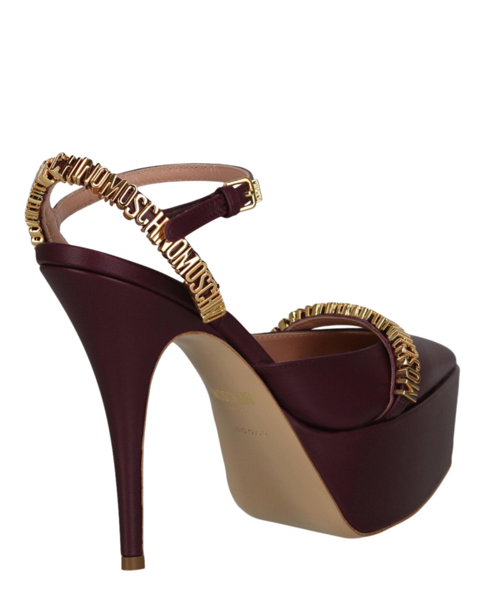 Moschino Logo Lettering Ankle Strap Pumps Female Product Image