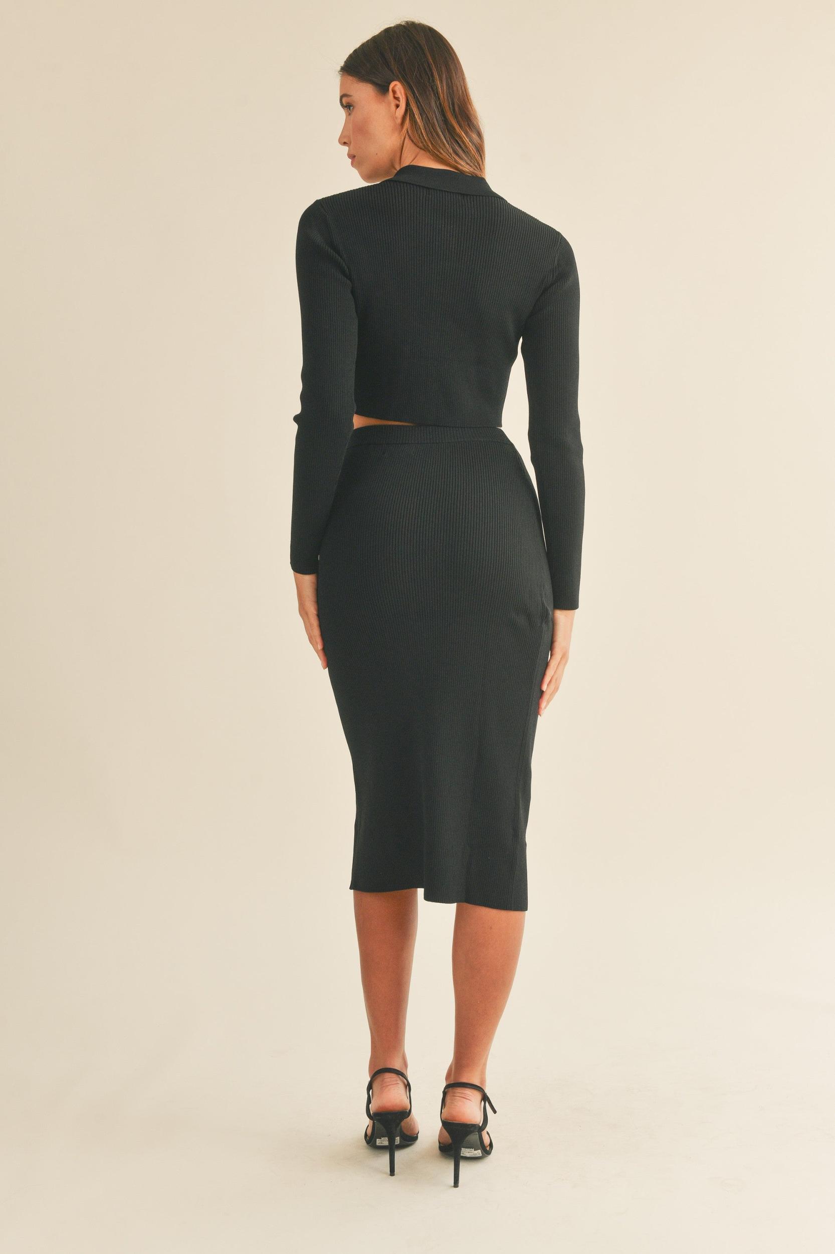 Knit Top and Midi Skirt Set Product Image