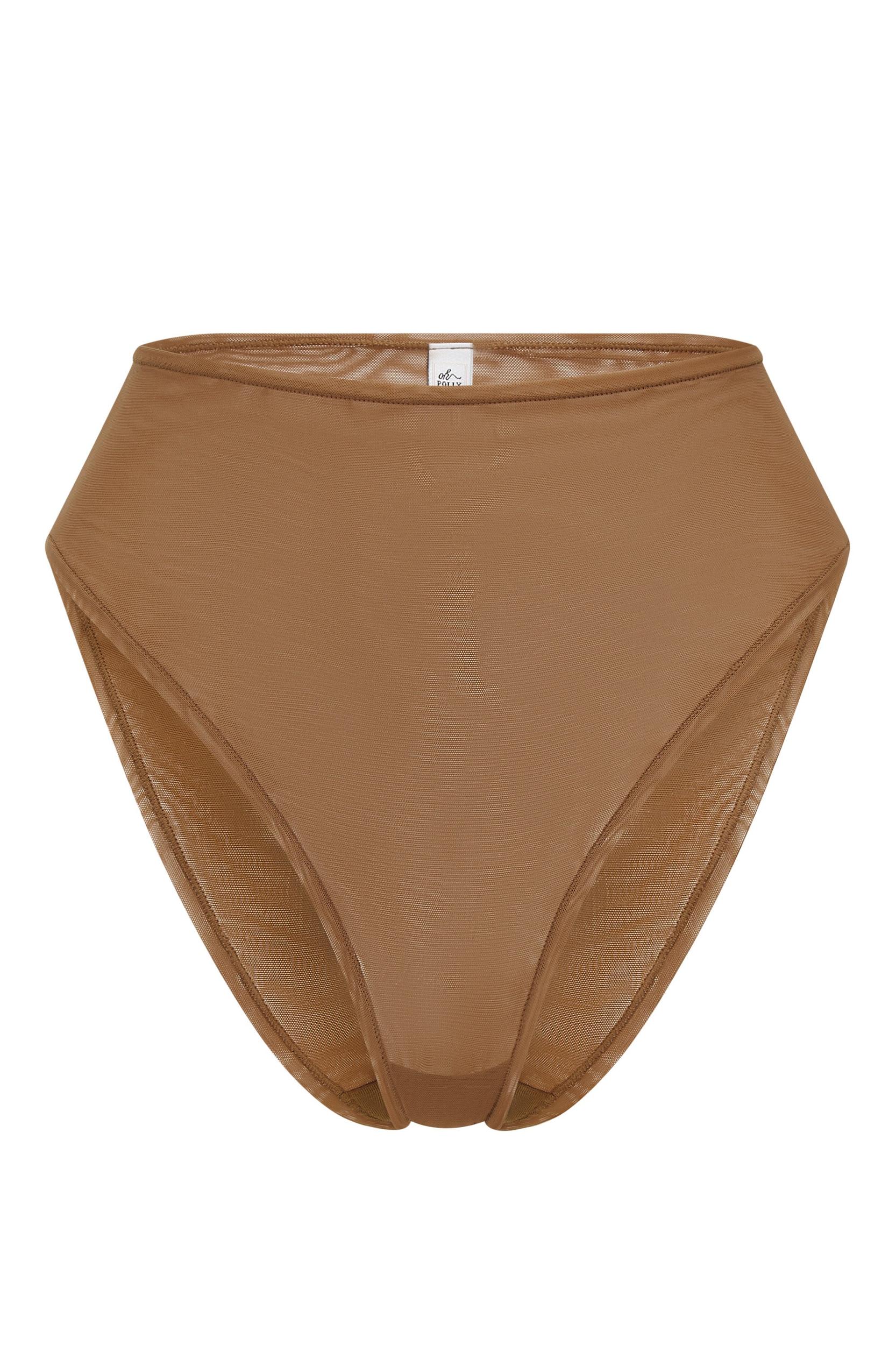 Soft Mesh High Waisted Knicker in Almond Product Image