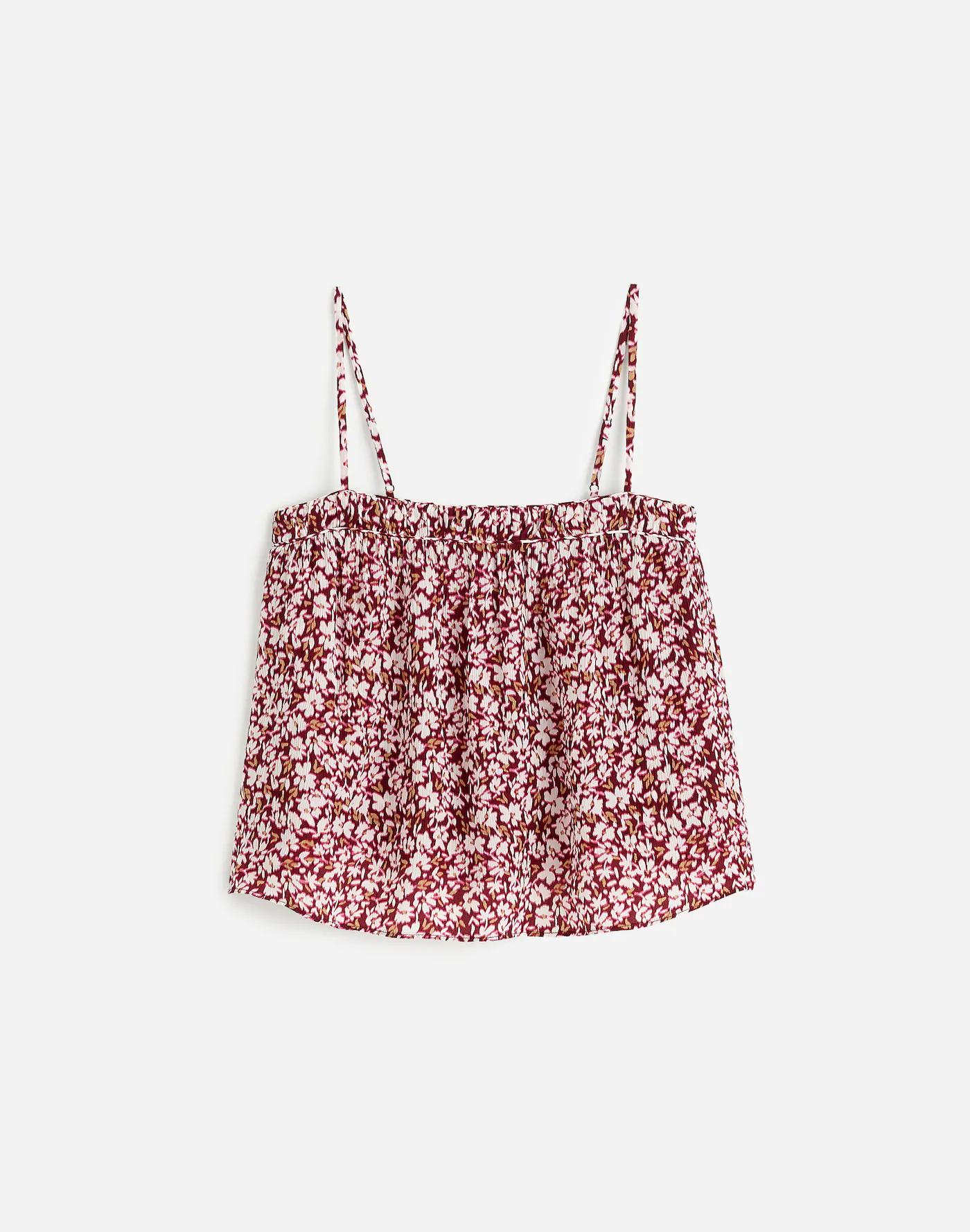 Shirred Squareneck Tank in Floral Product Image