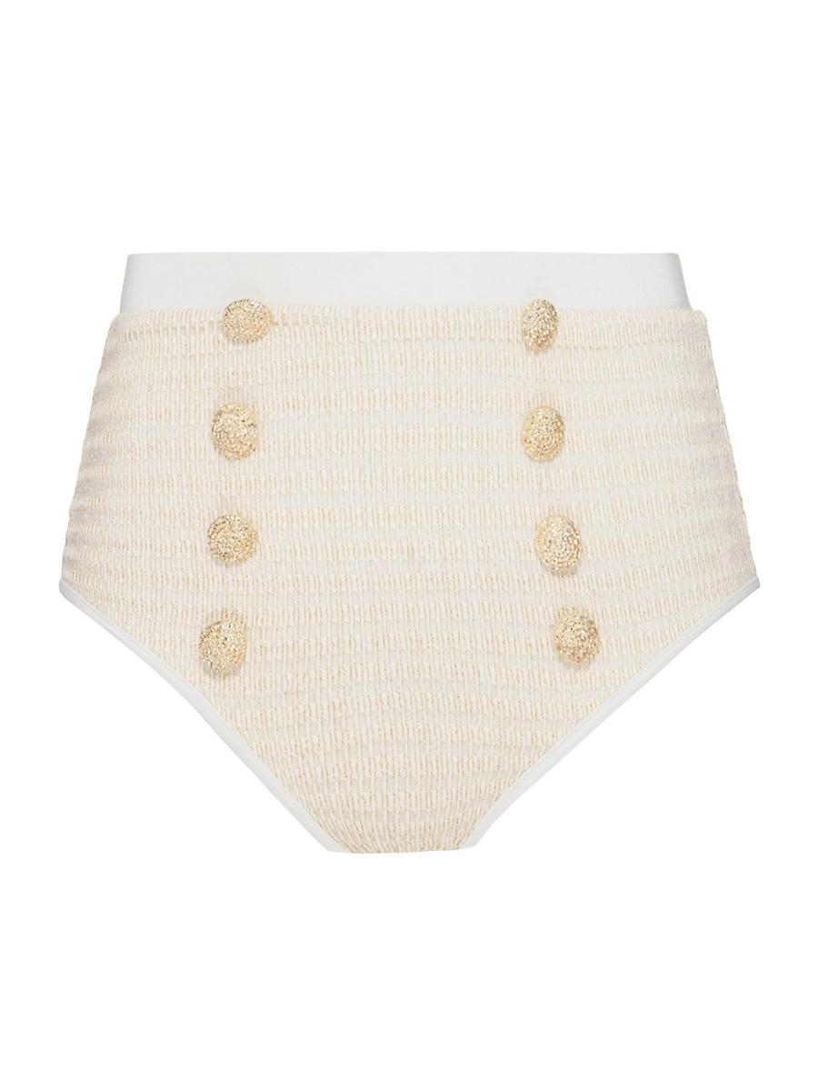 Womens Metallic High-Waisted Bikini Bottom Product Image