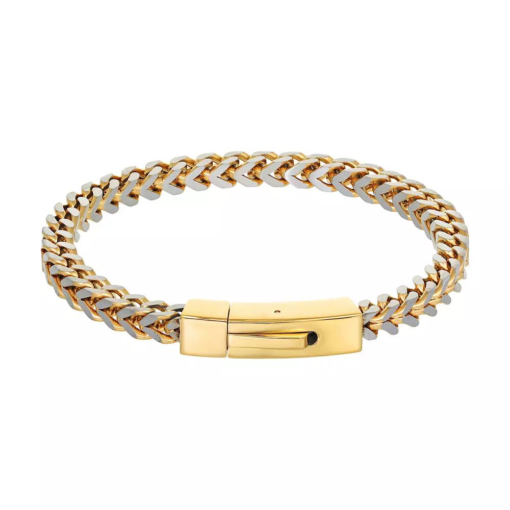 Men's LYNX Stainless Steel Foxtail Chain Bracelet, Size: 9", Two Tone Product Image