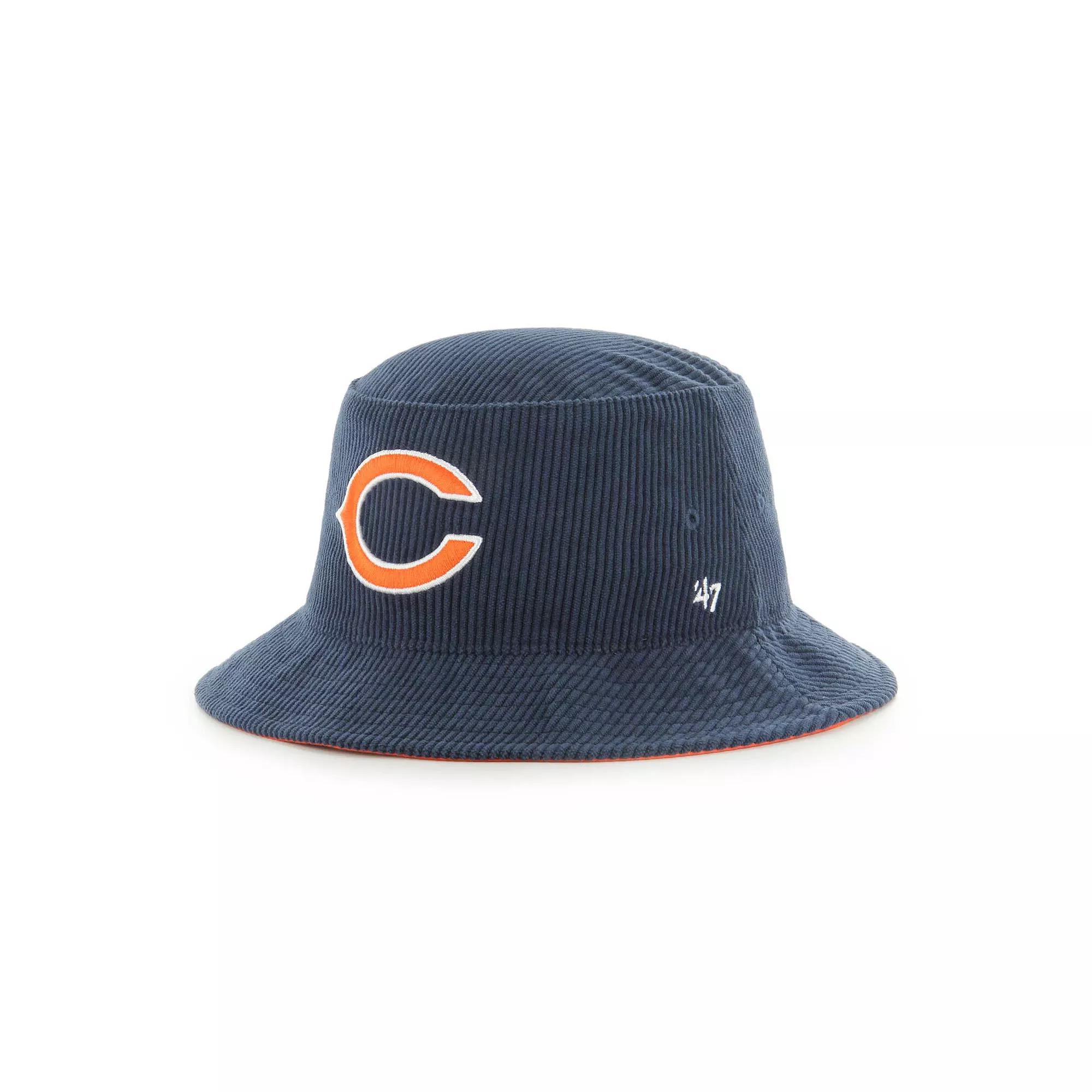 Men's '47 Navy Chicago Bears Thick Cord Bucket Hat,  Product Image
