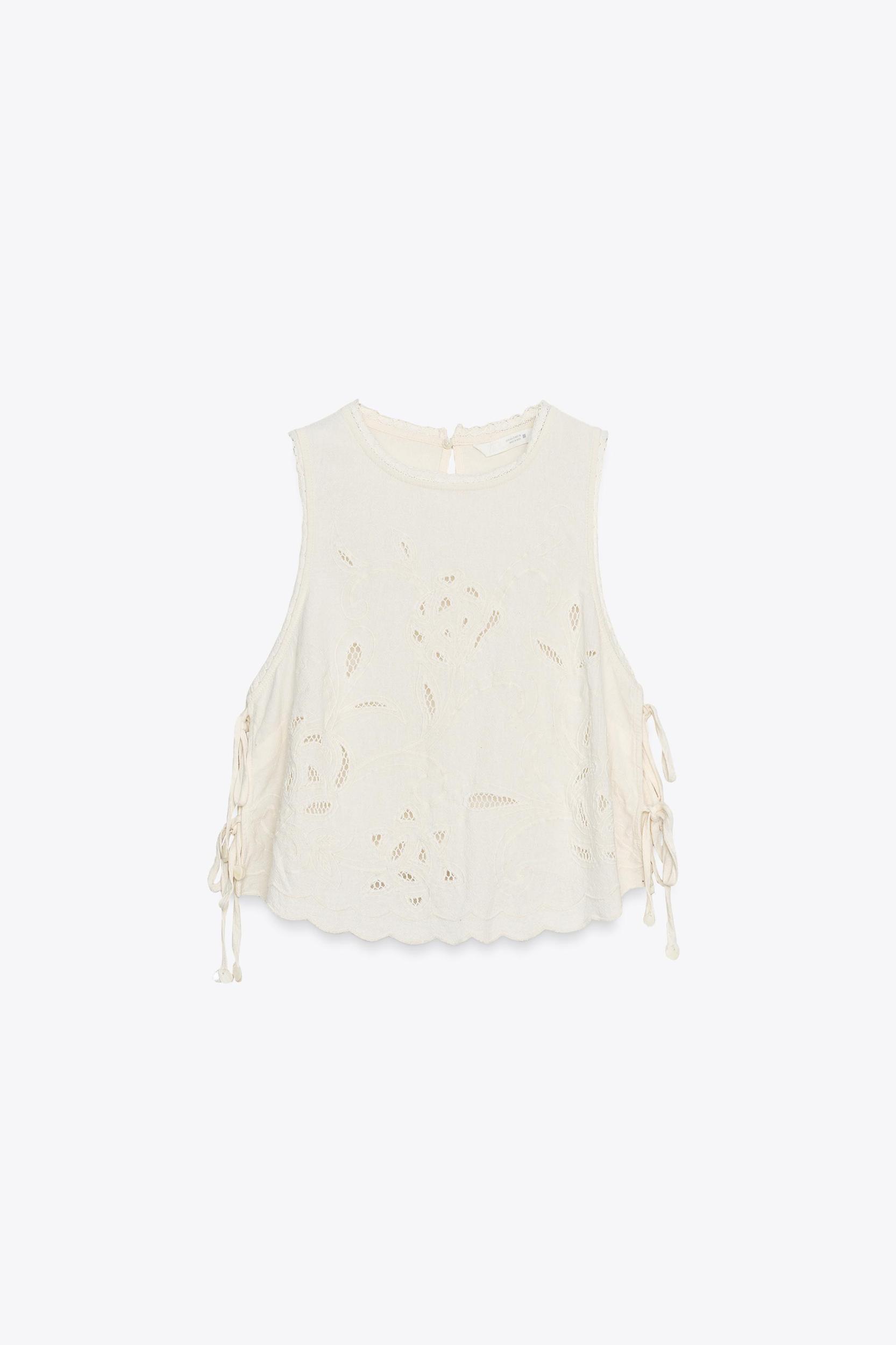 EMBROIDERED TIE TOP Product Image